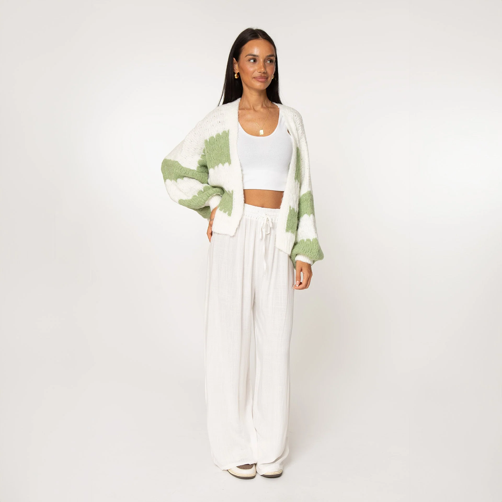 Bold Stripes Oversized Cardigan - Image 39