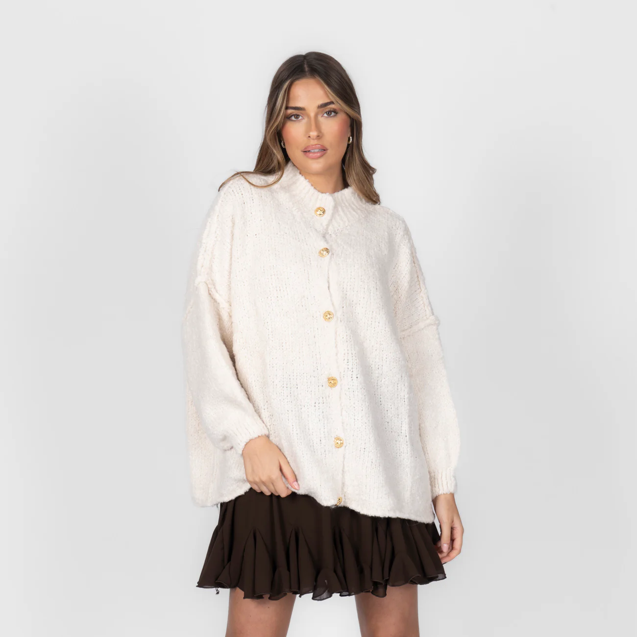 Bouclé Oversized Cardigan "CozyGlam" - Image 15