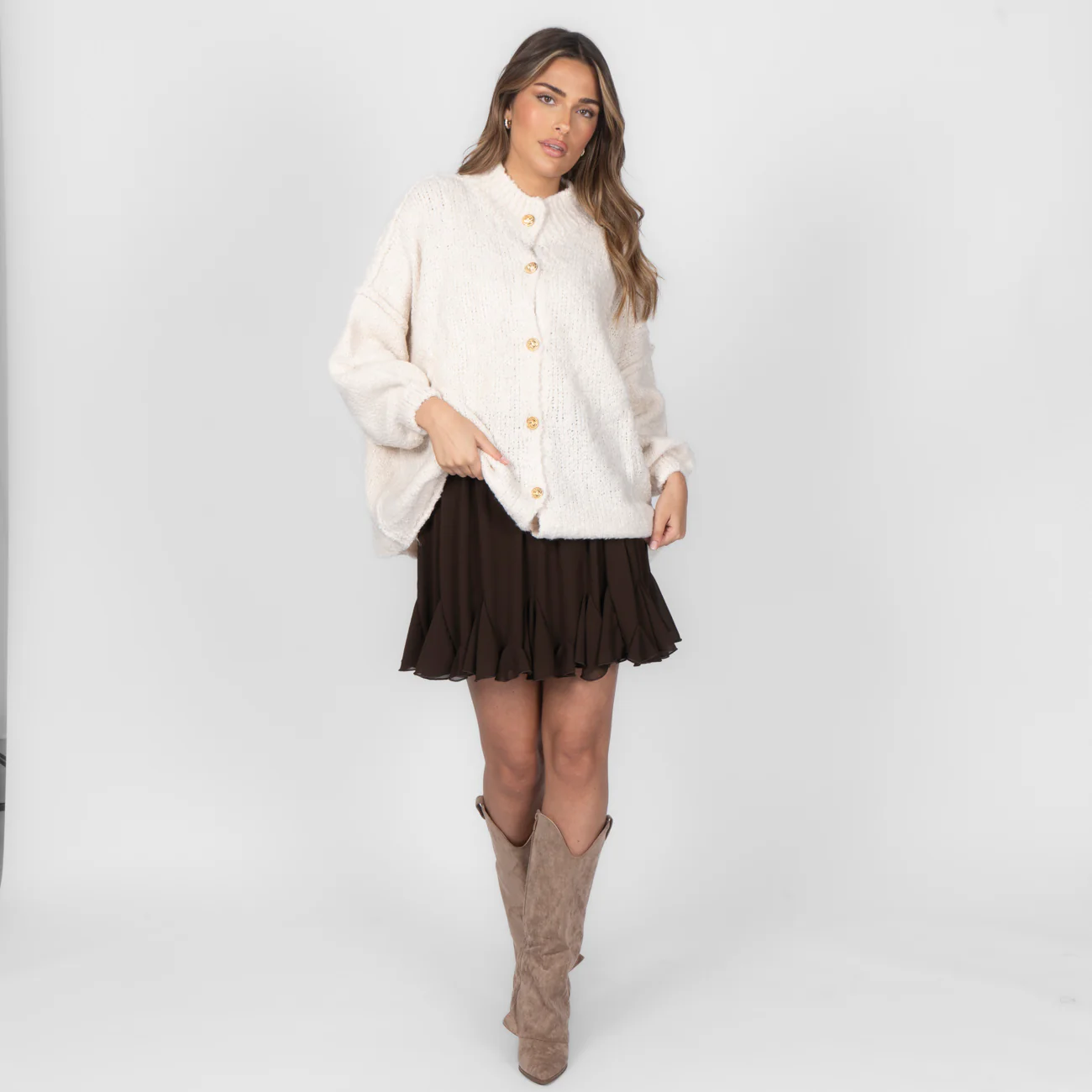 Bouclé Oversized Cardigan "CozyGlam" - Image 16