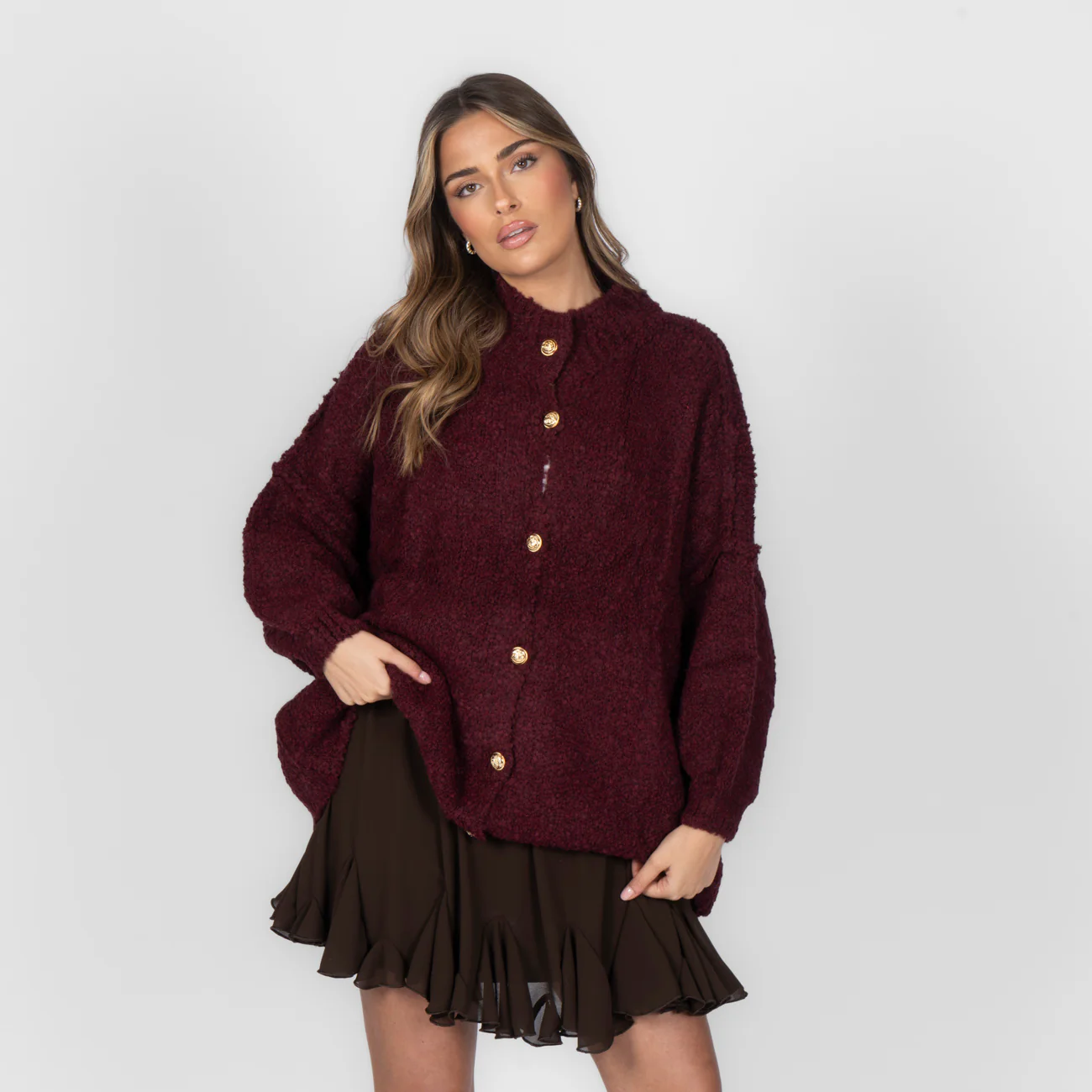 Bouclé Oversized Cardigan "CozyGlam" - Image 26