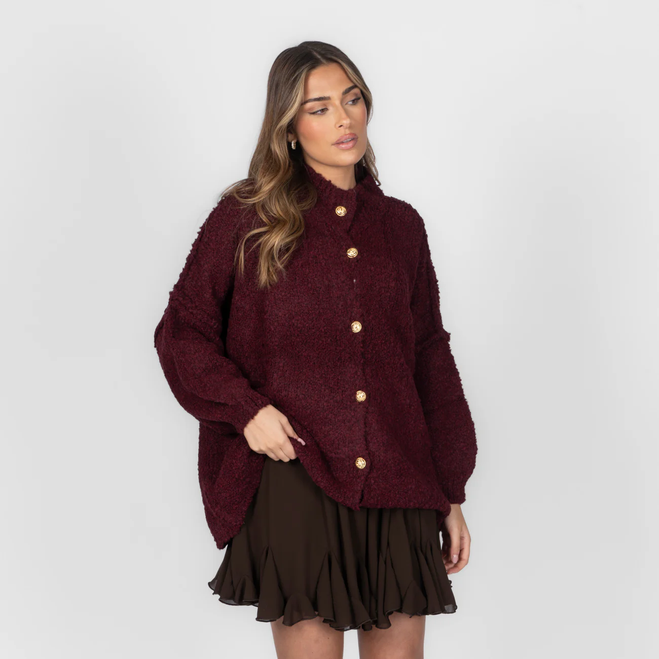 Bouclé Oversized Cardigan "CozyGlam" - Image 27