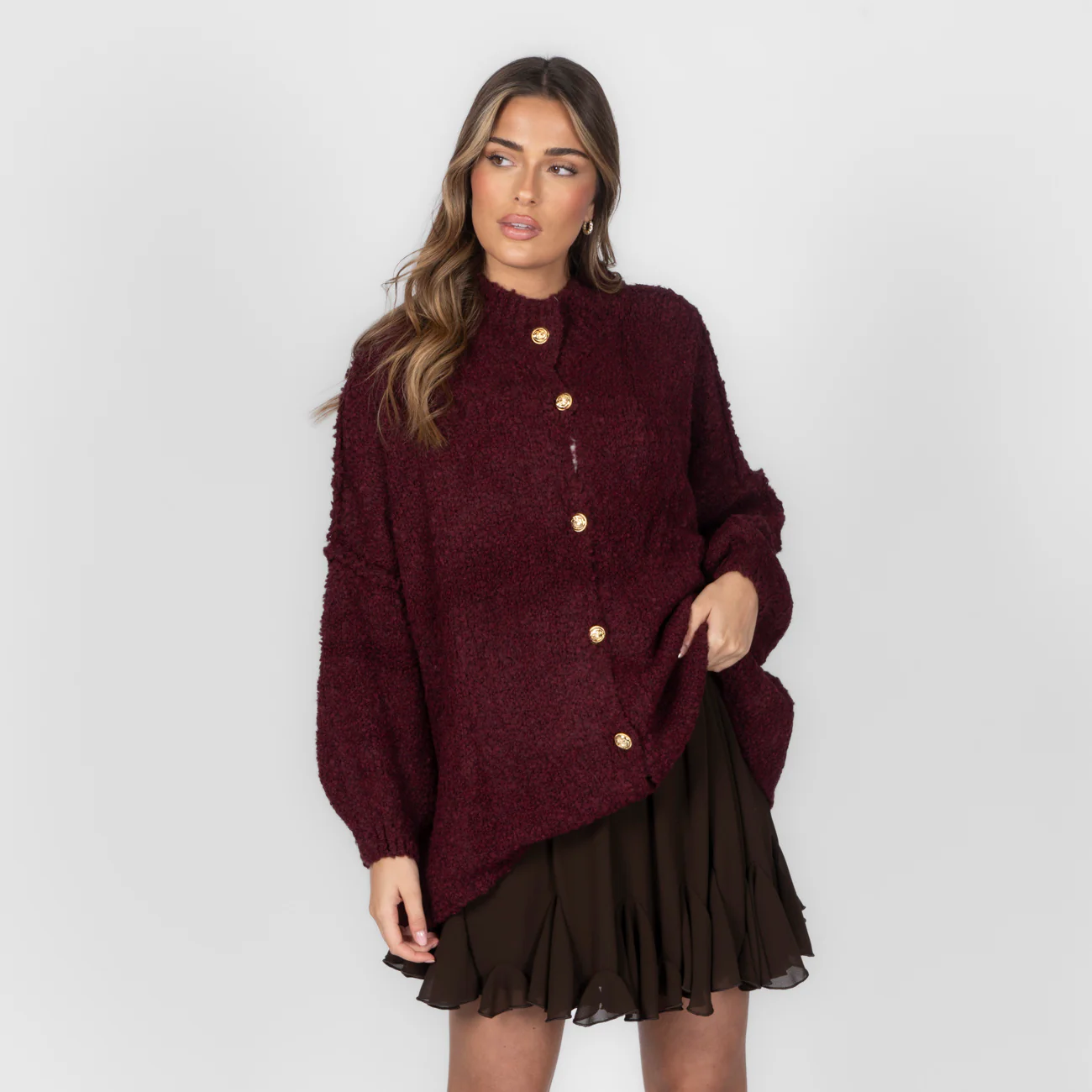 Bouclé Oversized Cardigan "CozyGlam" - Image 28