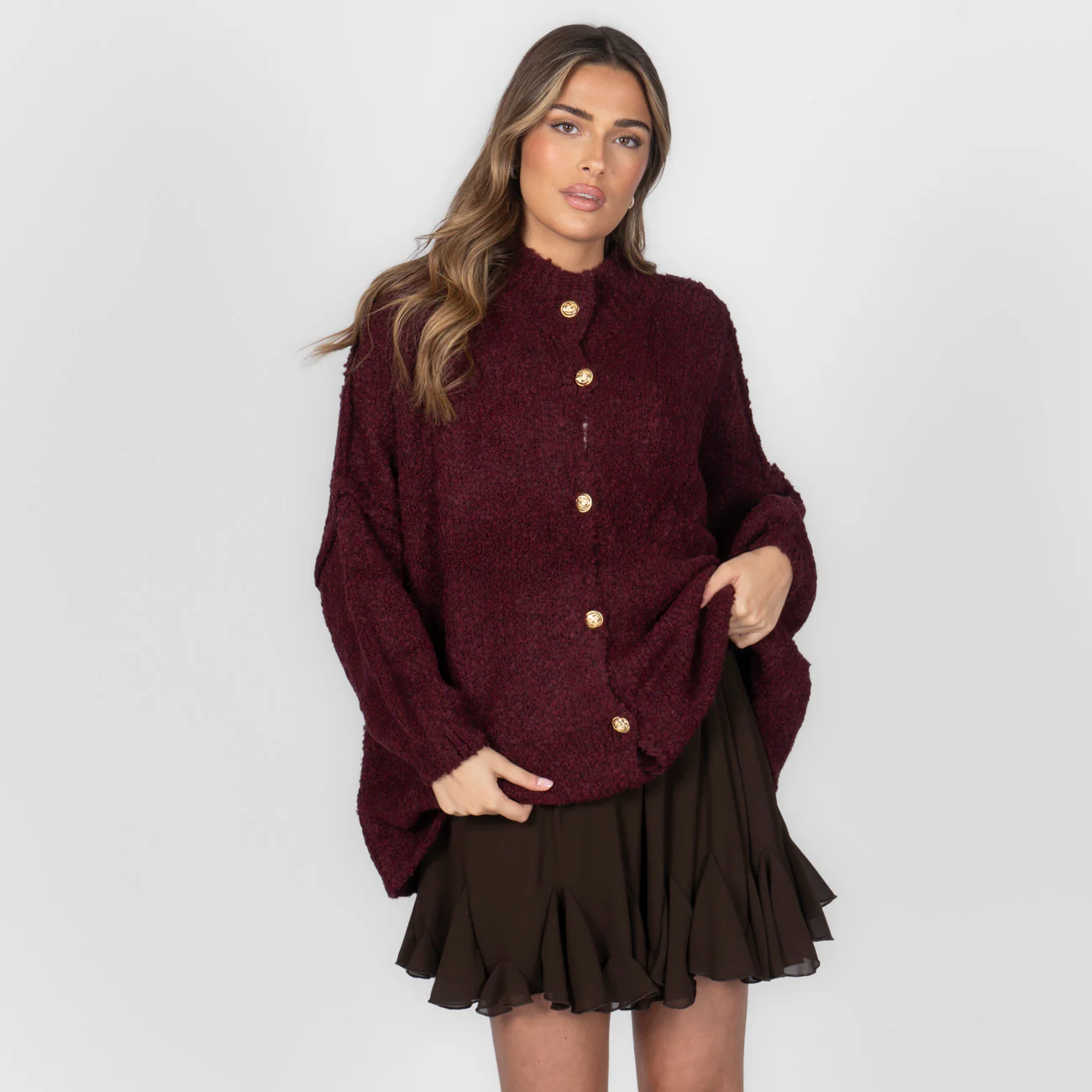 Bouclé Oversized Cardigan "CozyGlam" - Image 29