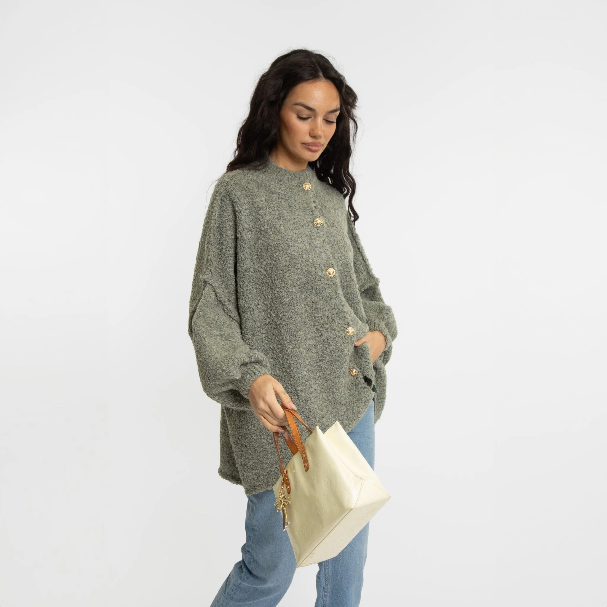 Bouclé Oversized Cardigan "CozyGlam" - Image 39