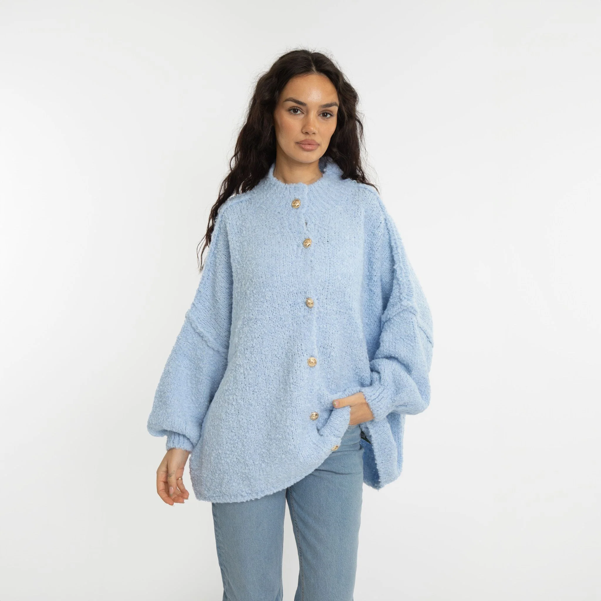 Bouclé Oversized Cardigan "CozyGlam" - Image 40