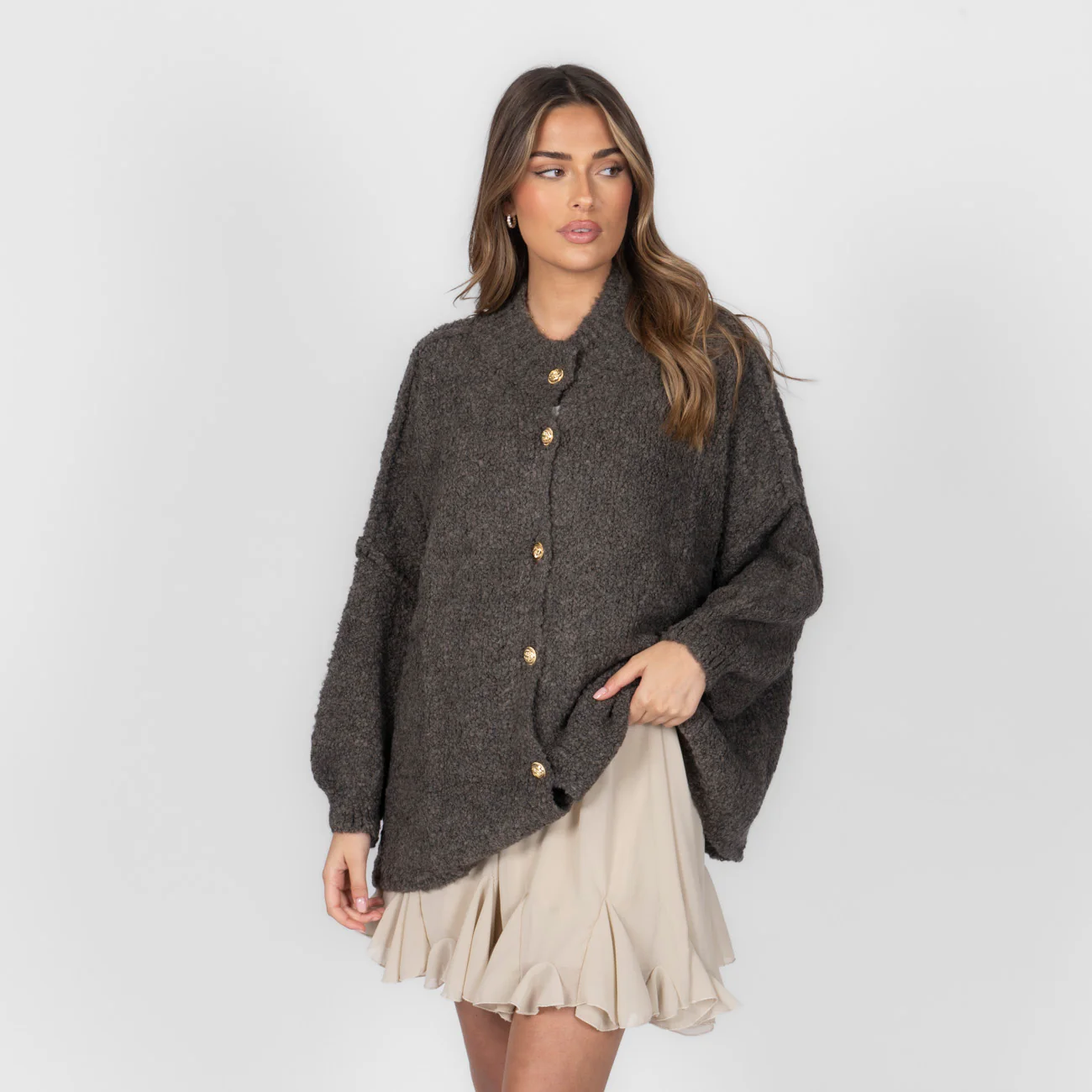 Bouclé Oversized Cardigan "CozyGlam" - Image 7