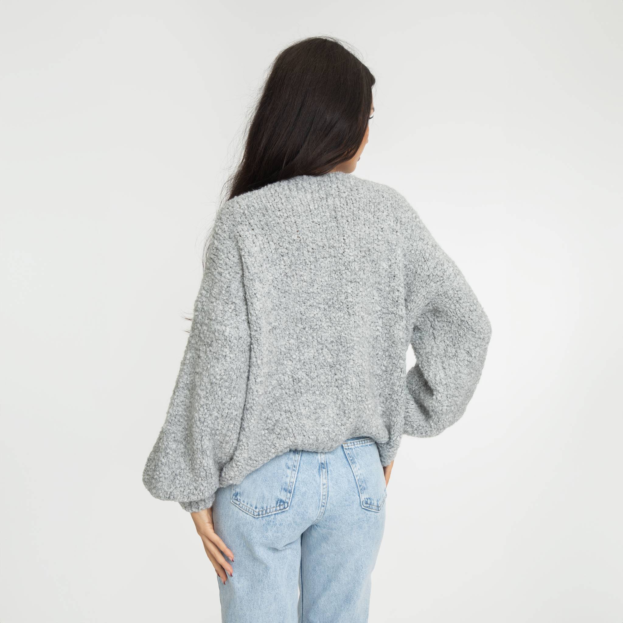 Bouclé Oversized Cardigan mit Schleifen - Image 18