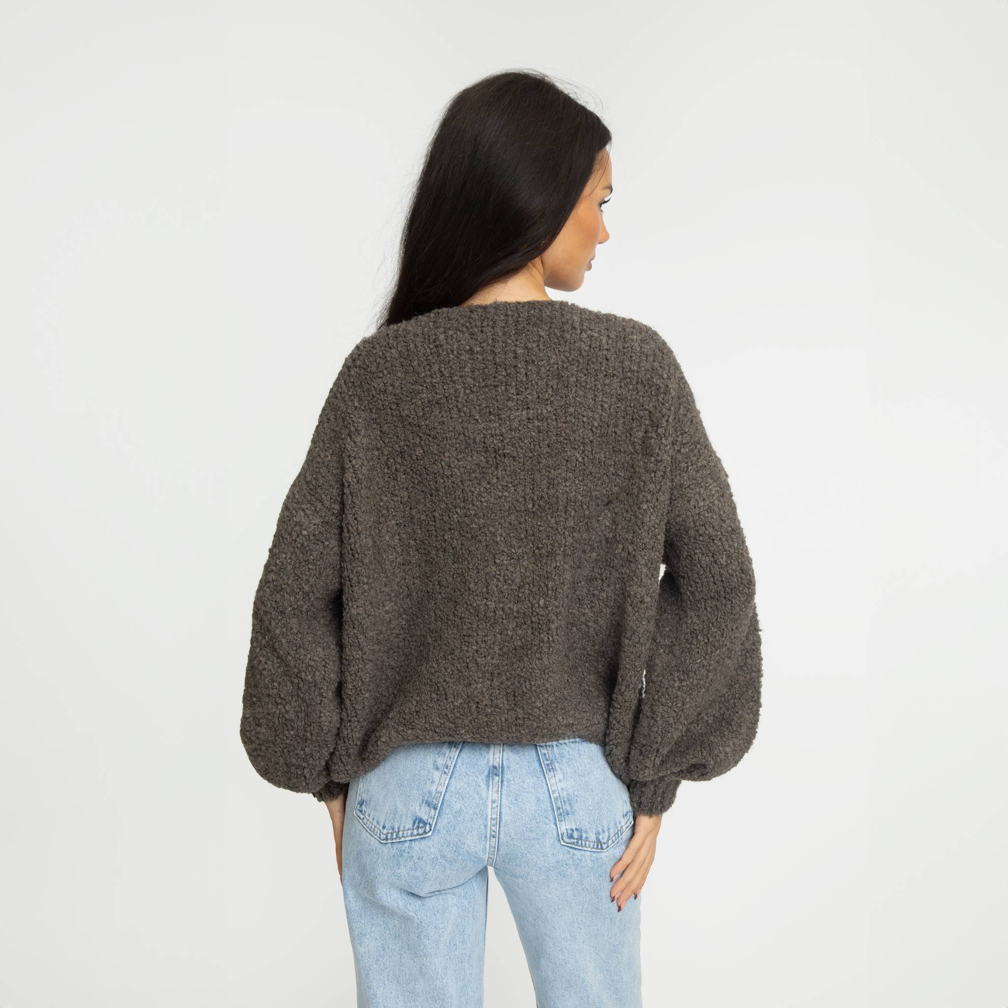 Bouclé Oversized Cardigan mit Schleifen - Image 3