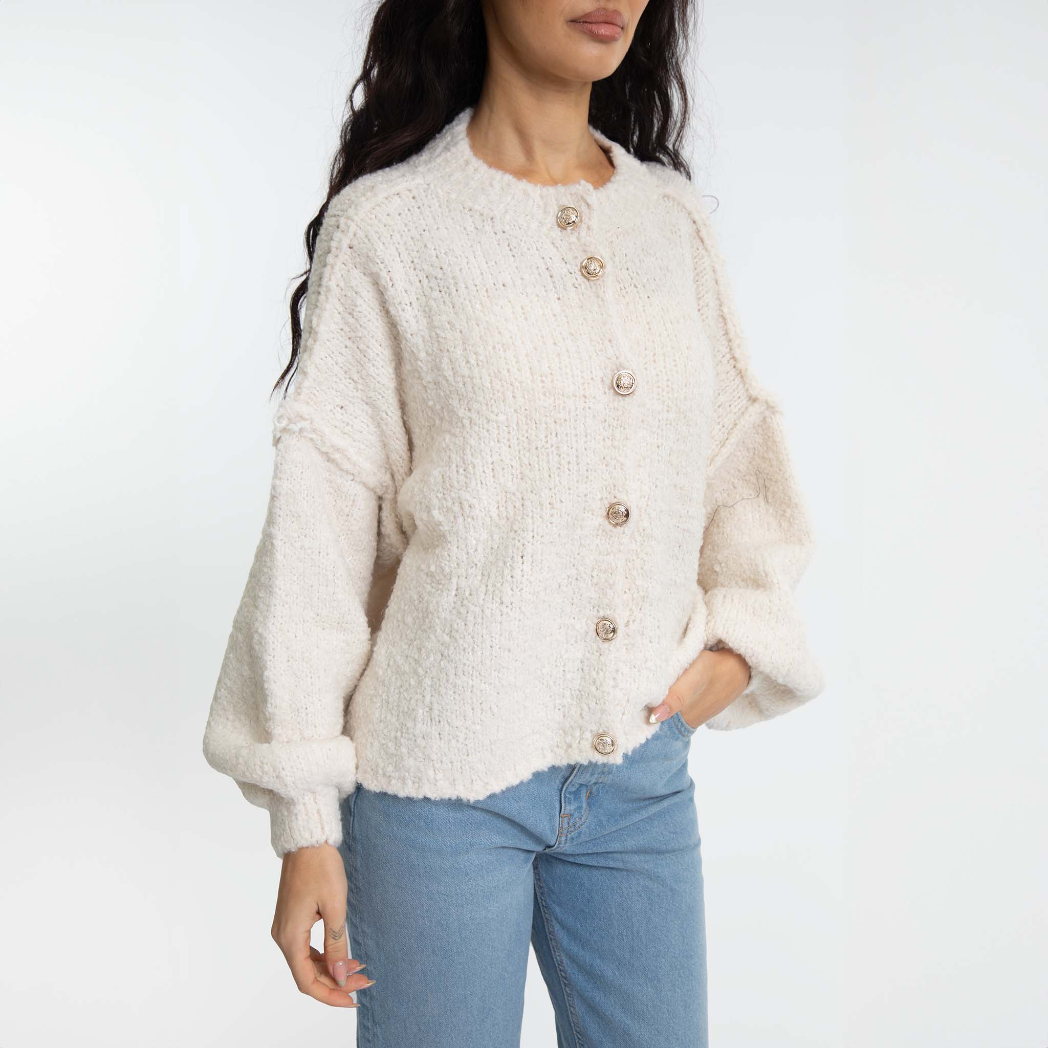 Bouclé Oversized Cardigan Short "CozyGlam" - Image 10