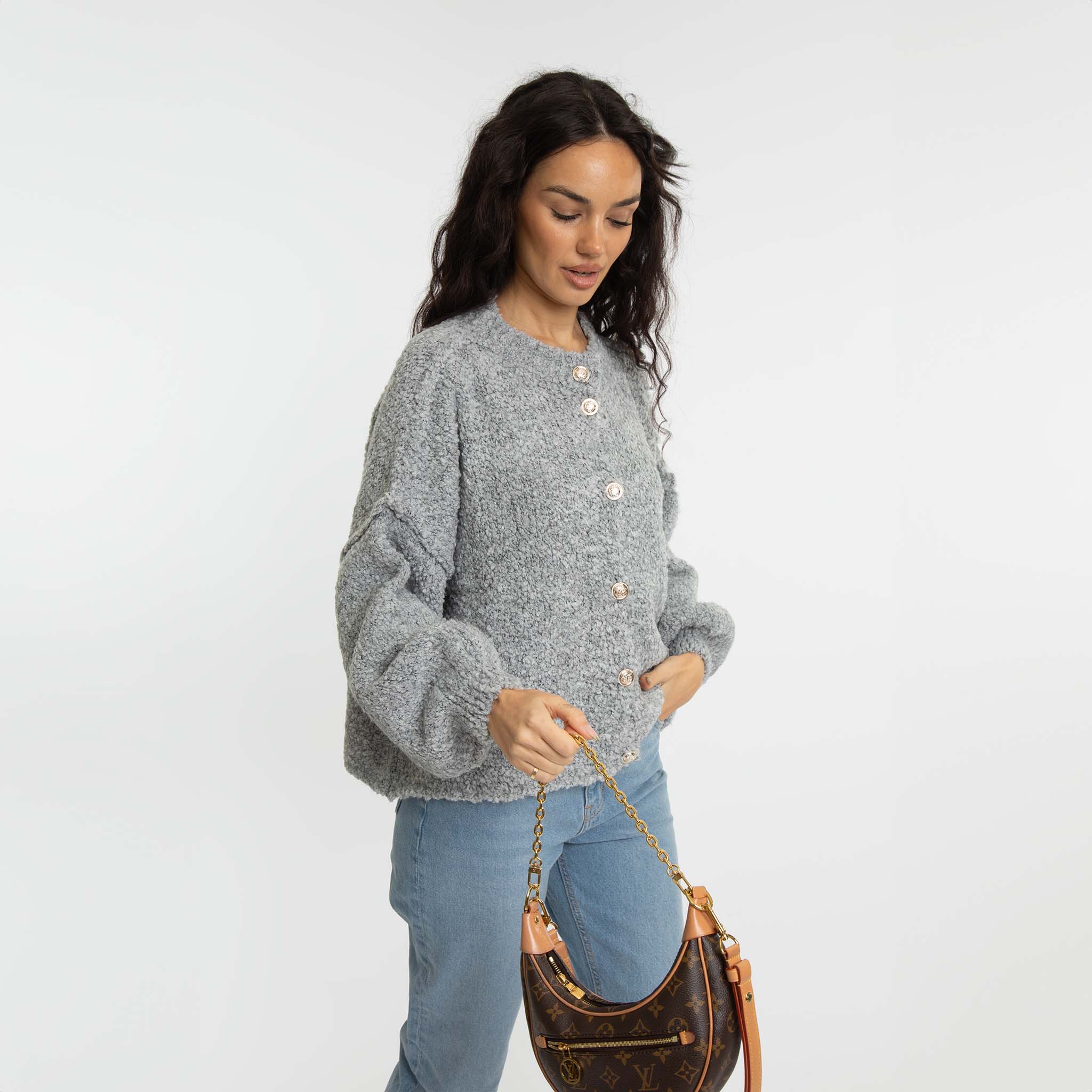 Bouclé Oversized Cardigan Short "CozyGlam" - Image 13