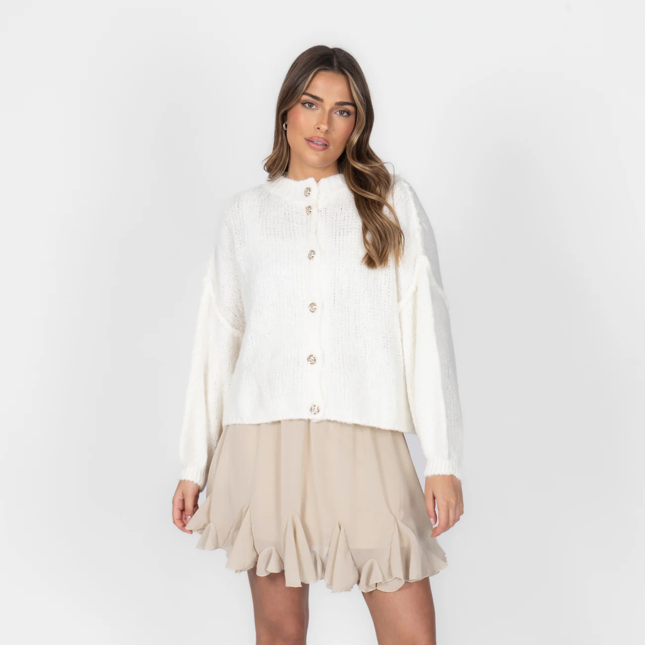 Bouclé Oversized Cardigan Short "CozyGlam" - Image 14