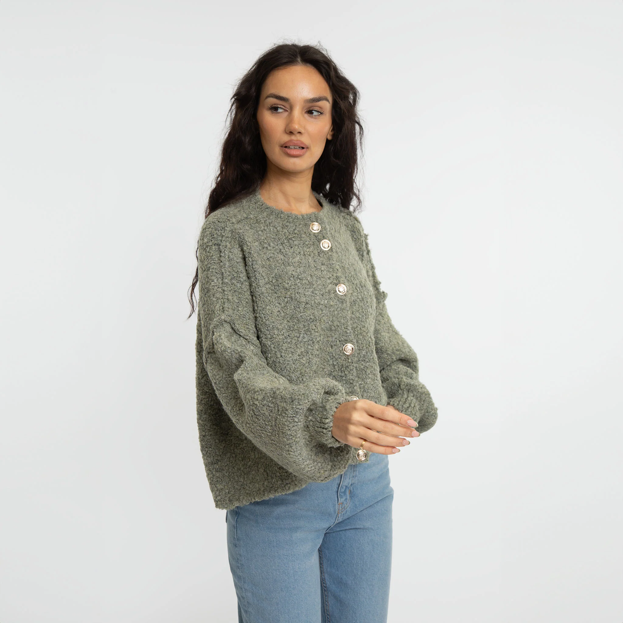 Bouclé Oversized Cardigan Short "CozyGlam" - Image 18
