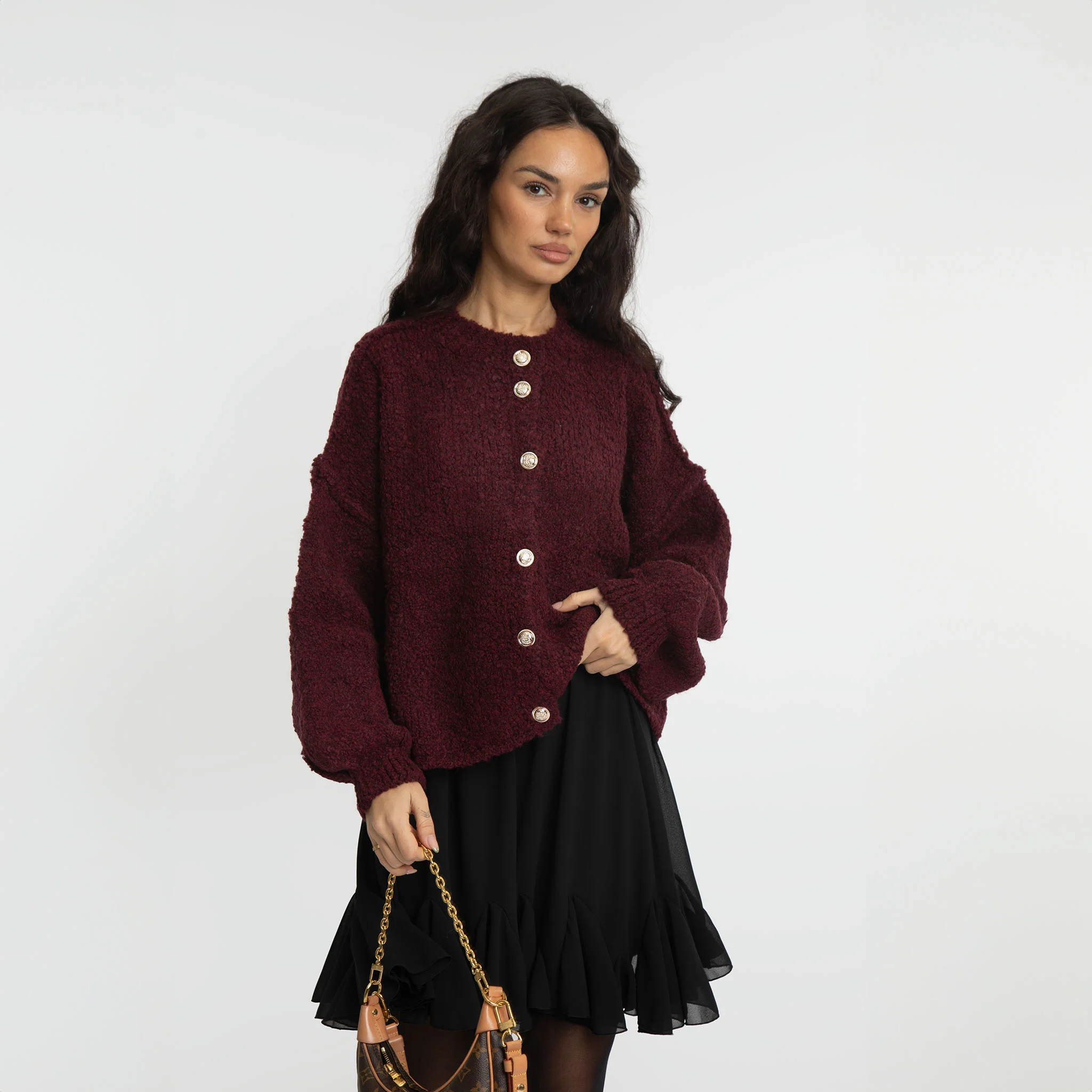 Bouclé Oversized Cardigan Short "CozyGlam" - Image 21