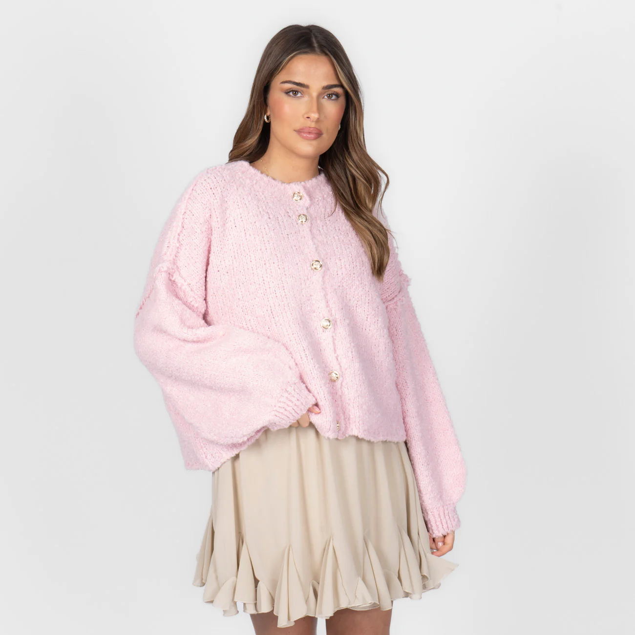 Bouclé Oversized Cardigan Short "CozyGlam" - Image 7