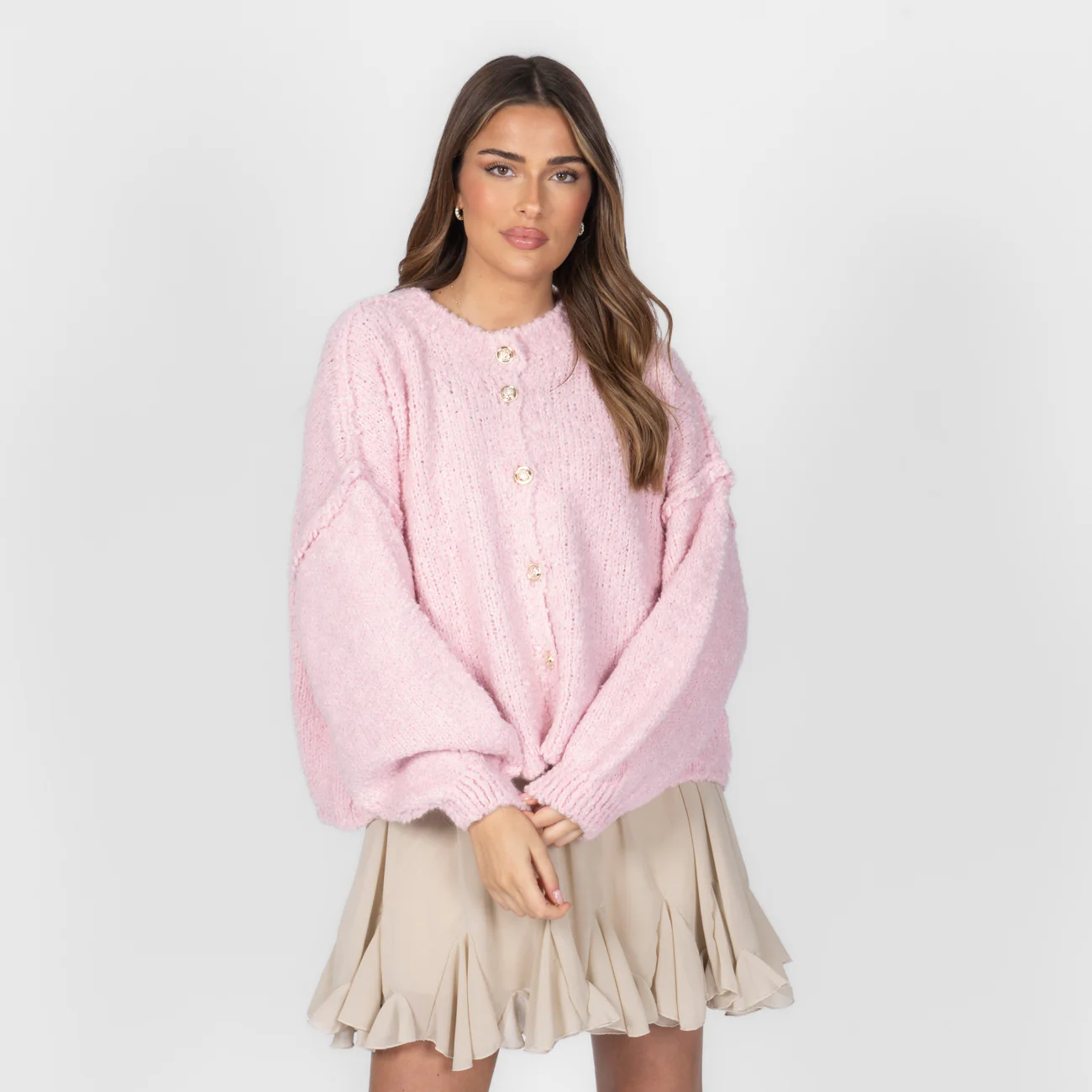 Bouclé Oversized Cardigan Short "CozyGlam" - Image 8