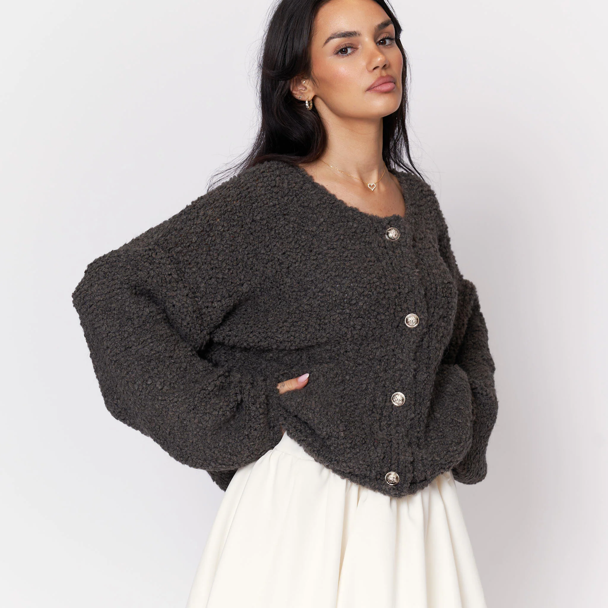 Cozy Bouclé Cardigan - Image 12