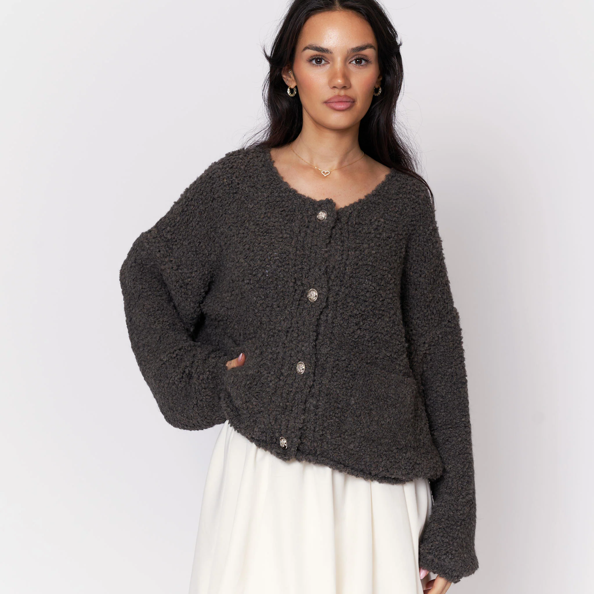 Cozy Bouclé Cardigan - Image 14