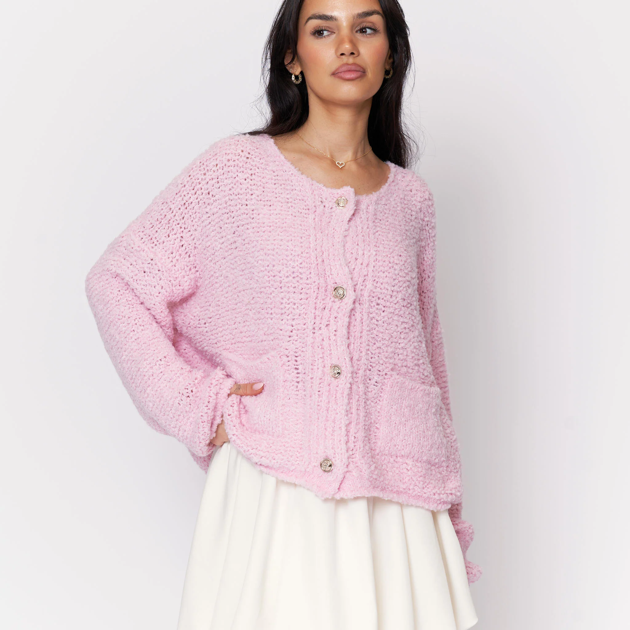 Cozy Bouclé Cardigan - Image 4
