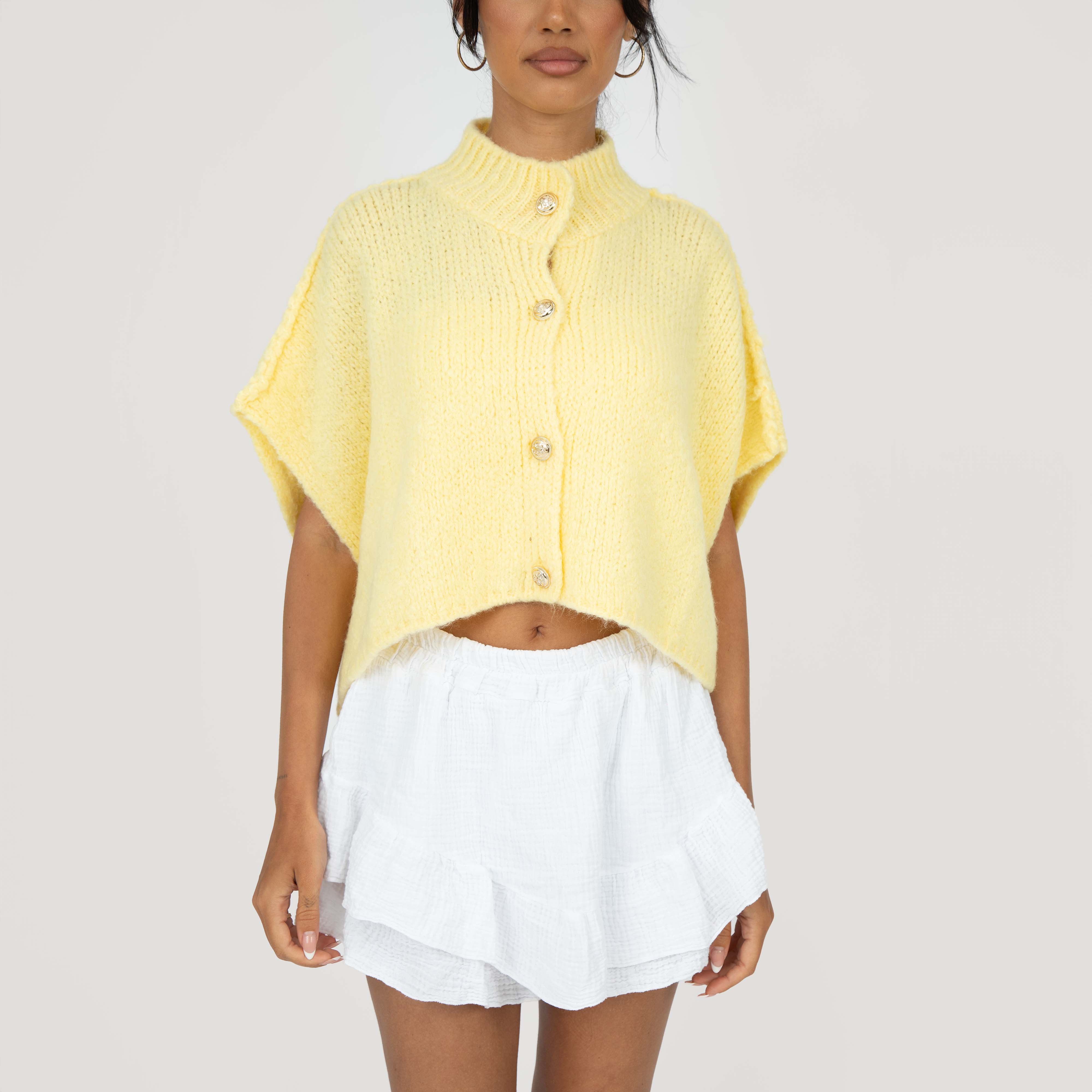 CozyGlam Crop Strickweste - Image 4