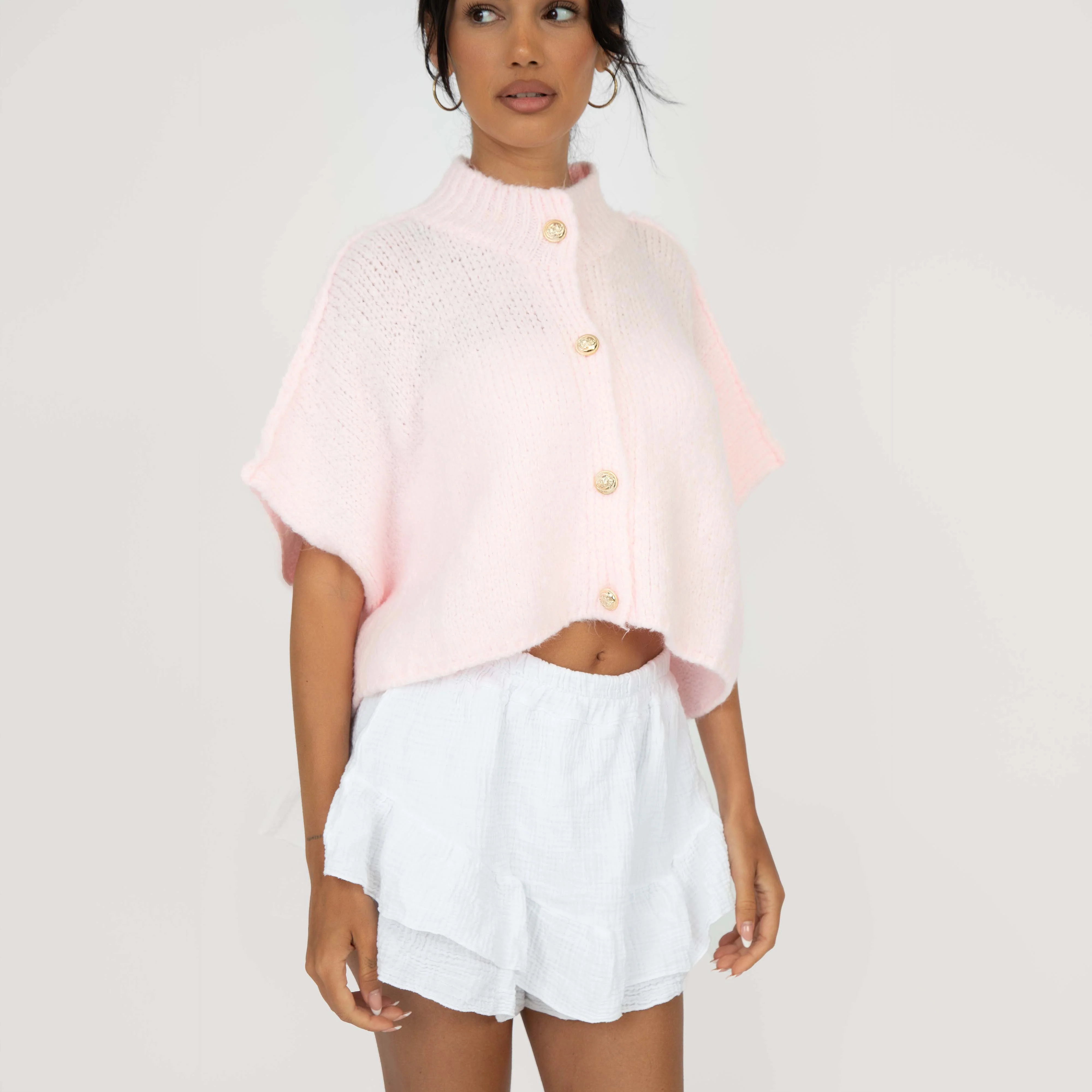 CozyGlam Crop Strickweste - Image 7