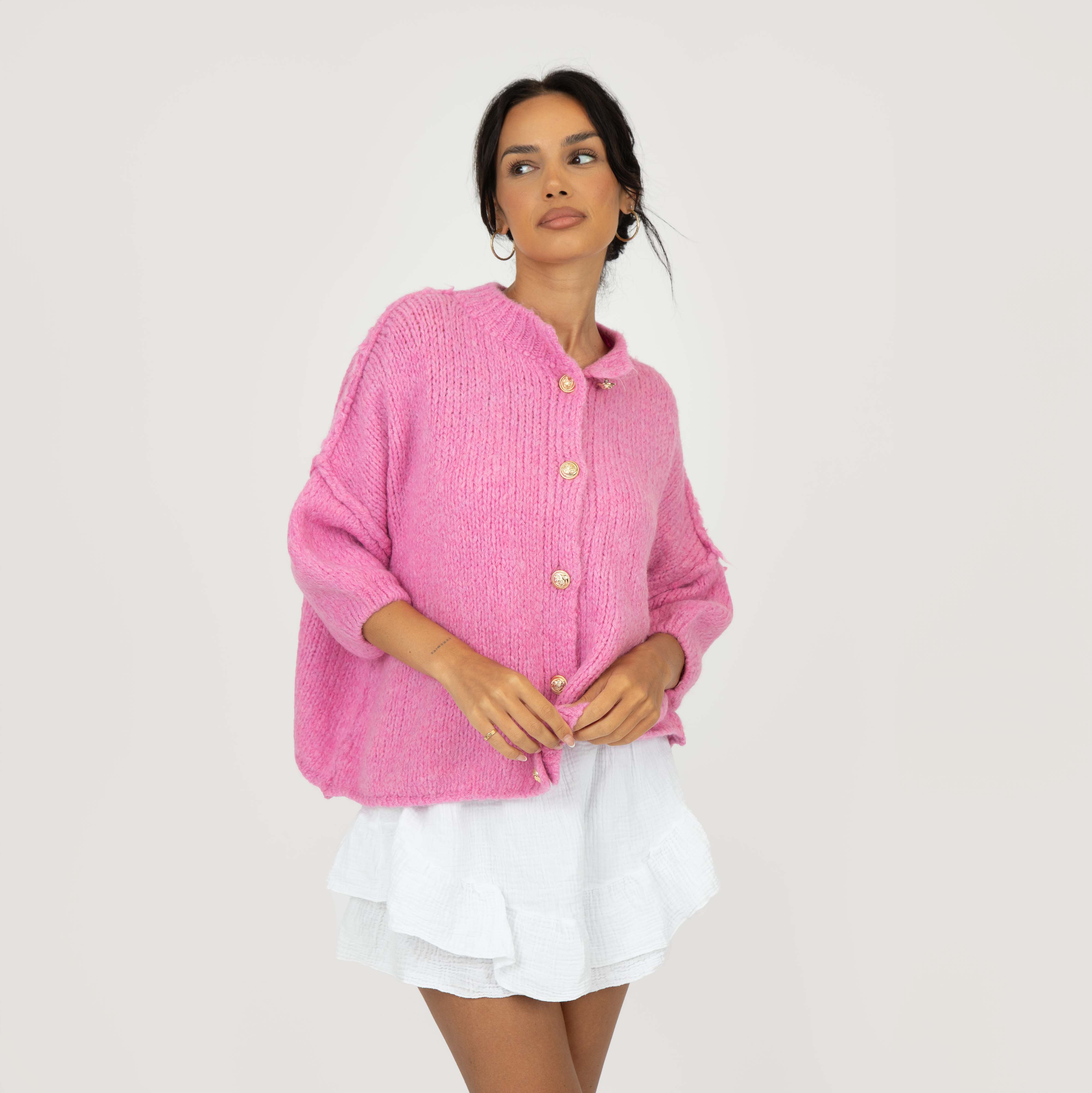 CozyGlam Kurzarm Cardigan - Image 12