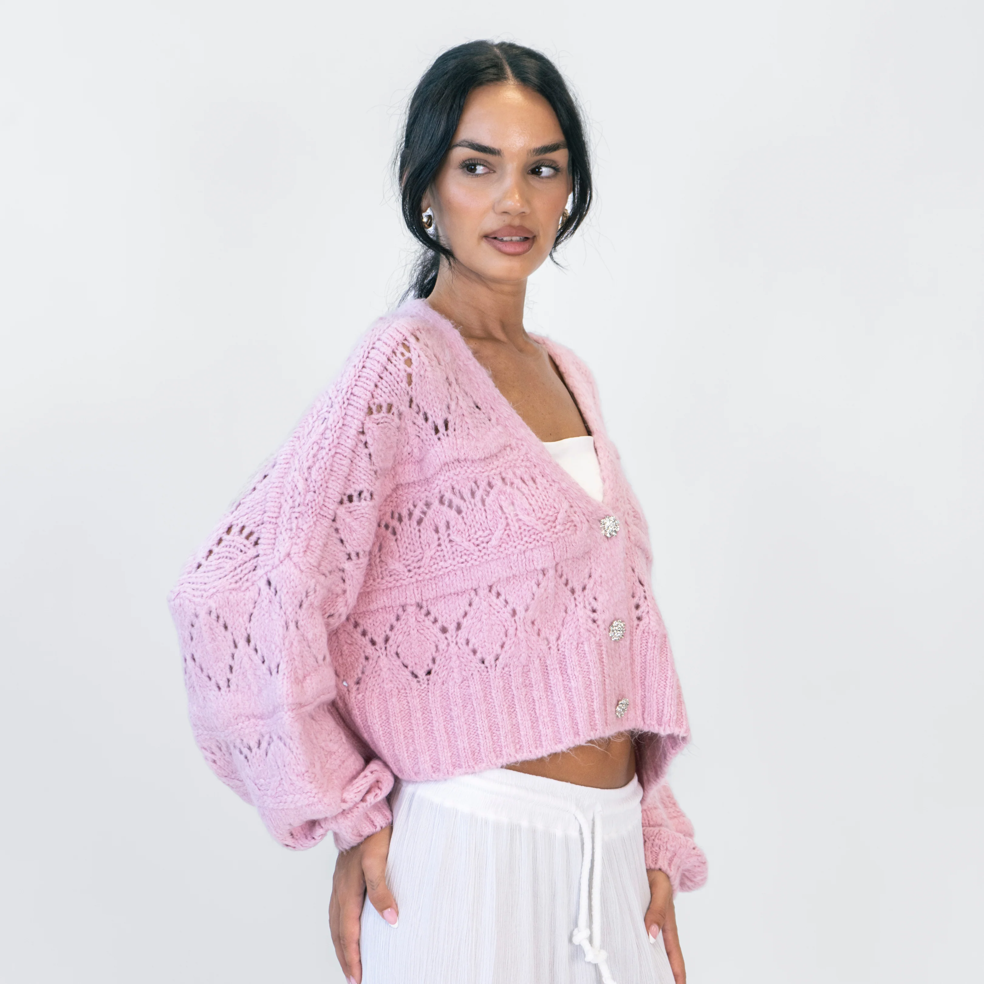 Crystal Blush Oversize Cardigan - Image 3