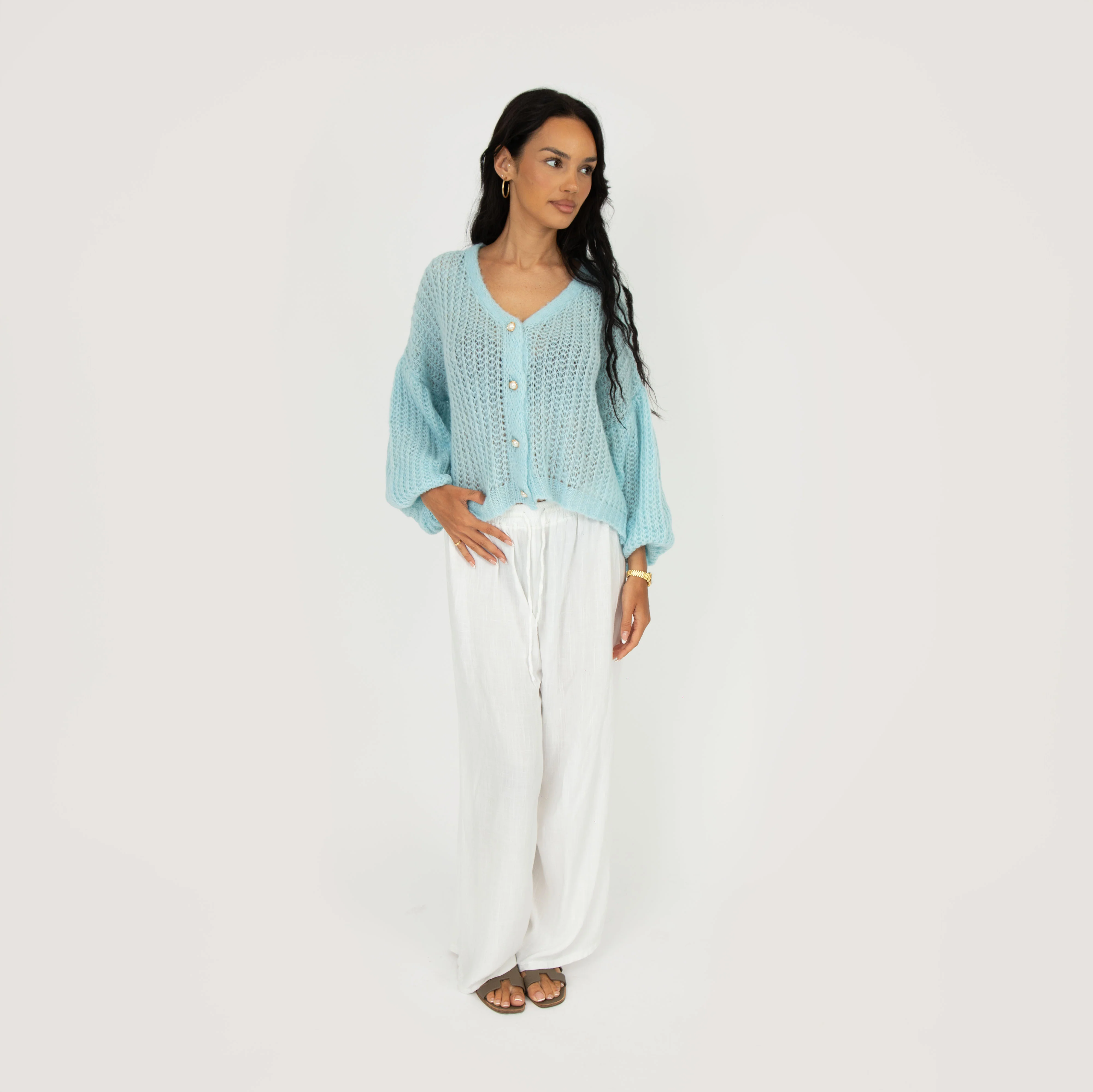 Feiner Lochstrick Cardigan - Image 12