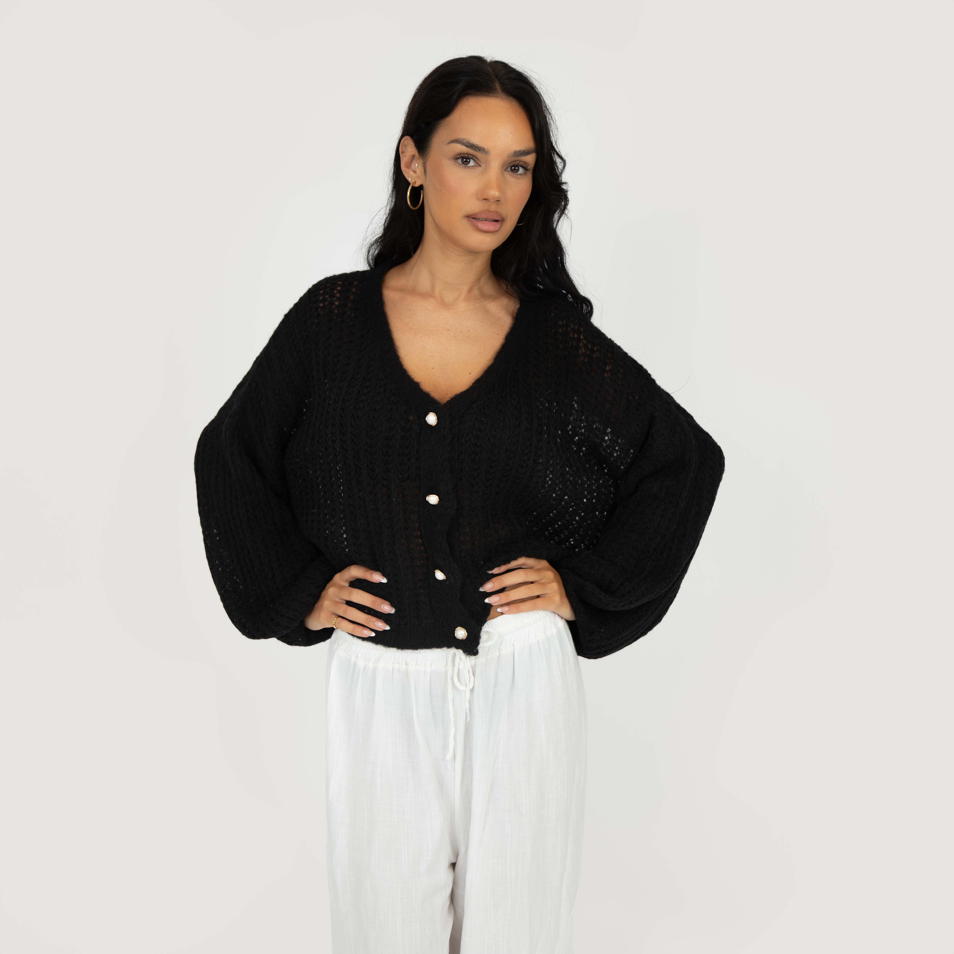 Feiner Lochstrick Cardigan - Image 23