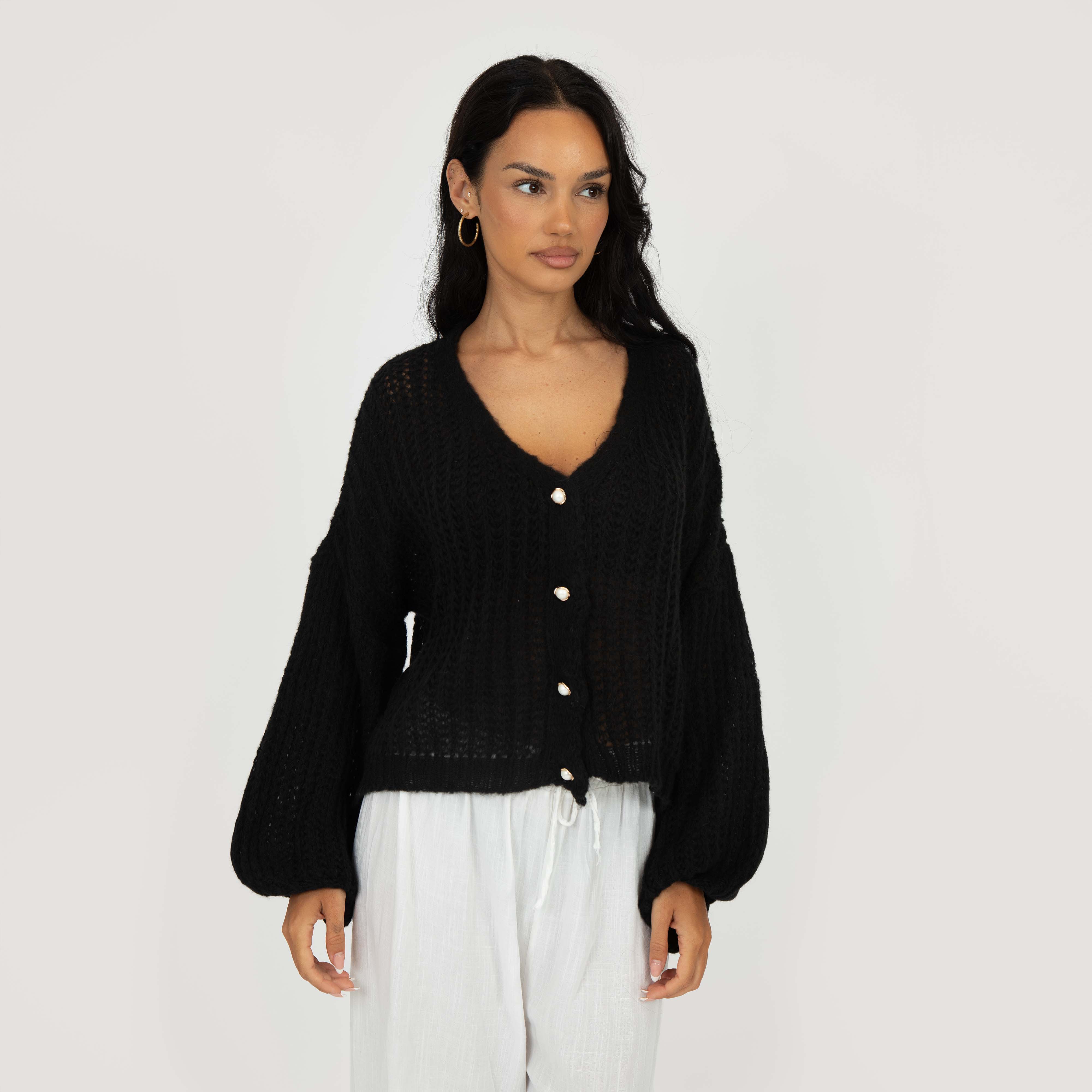 Feiner Lochstrick Cardigan - Image 25