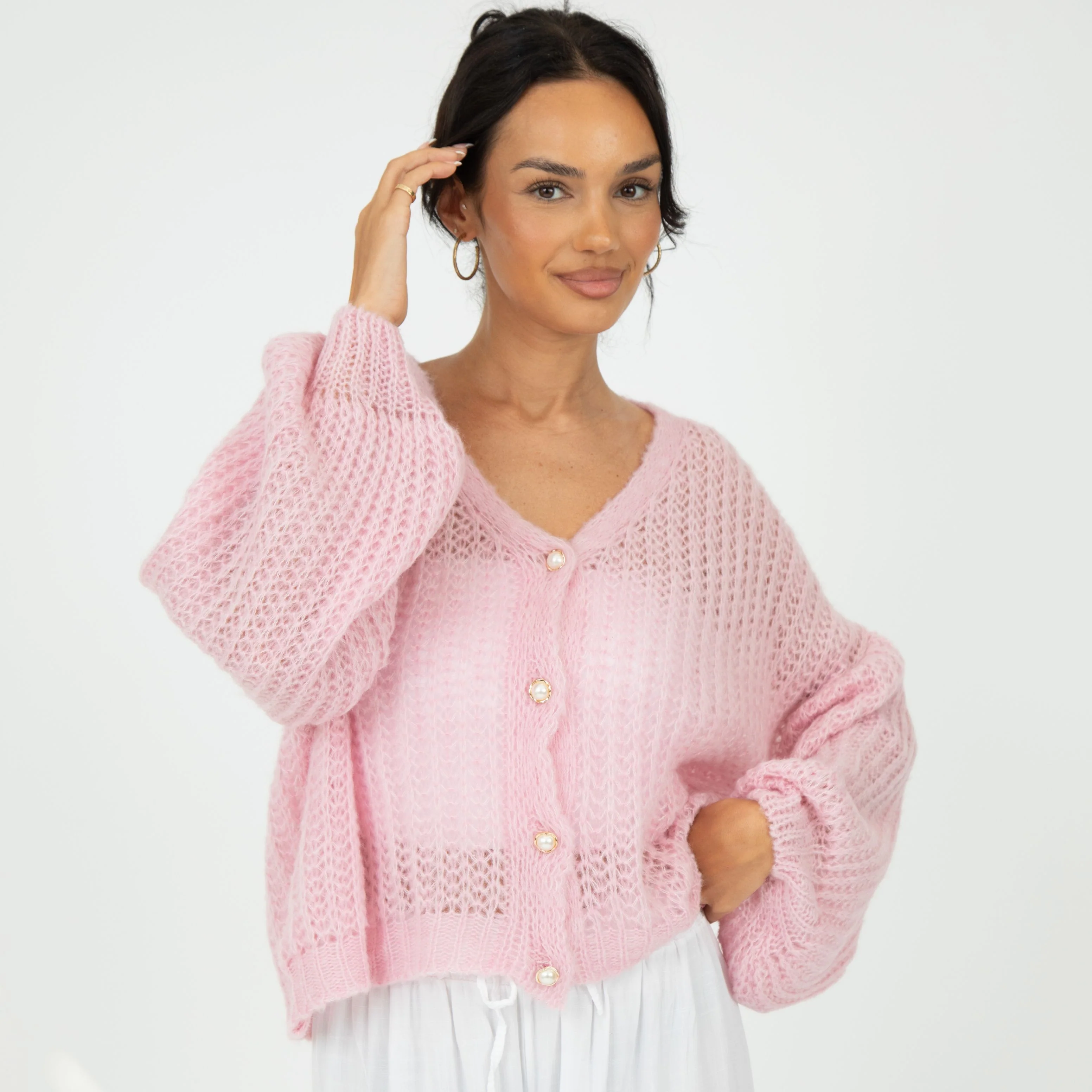Feiner Lochstrick Cardigan - Image 3