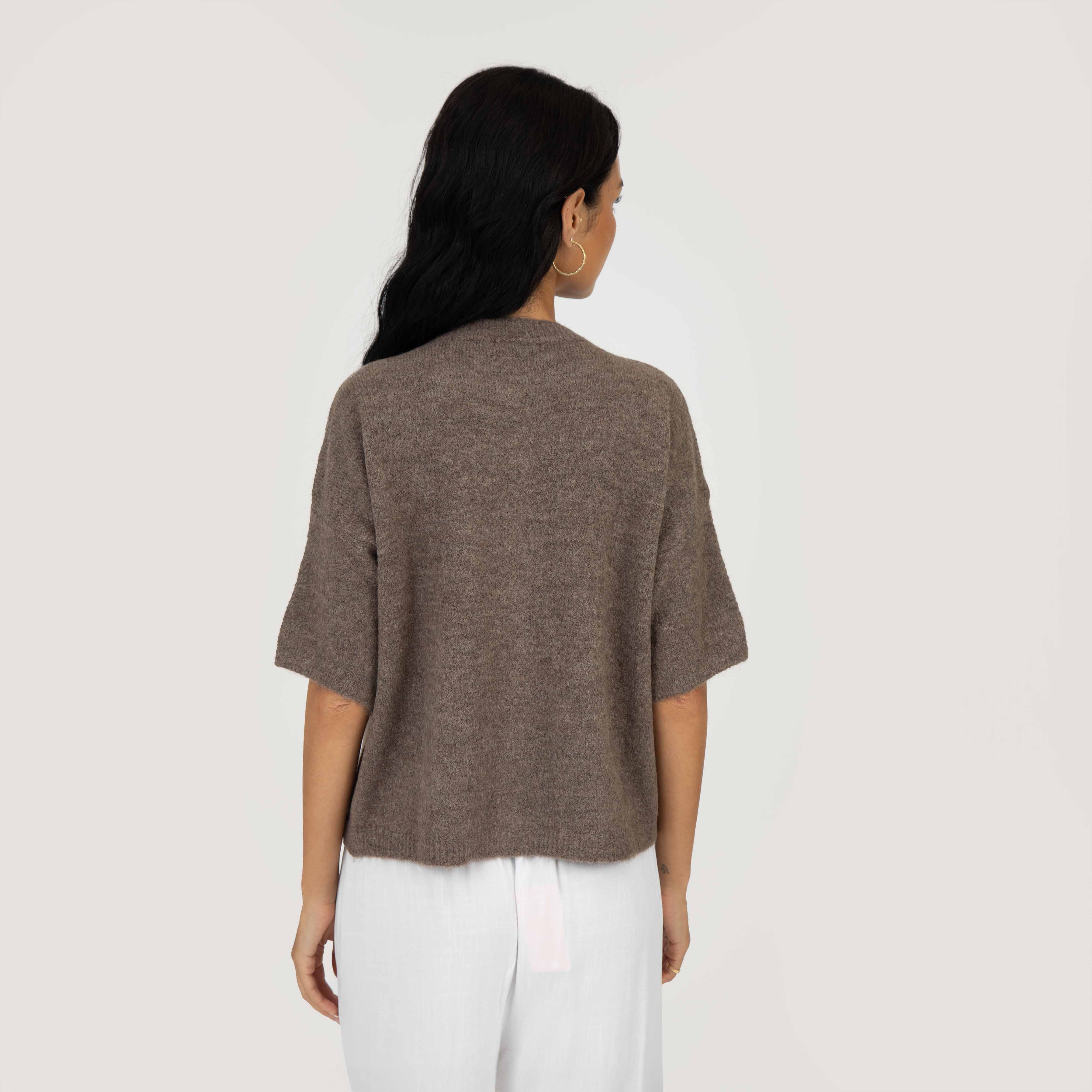 Feinstrick Kurzarm Cardigan mit Goldknöpfen - Image 12