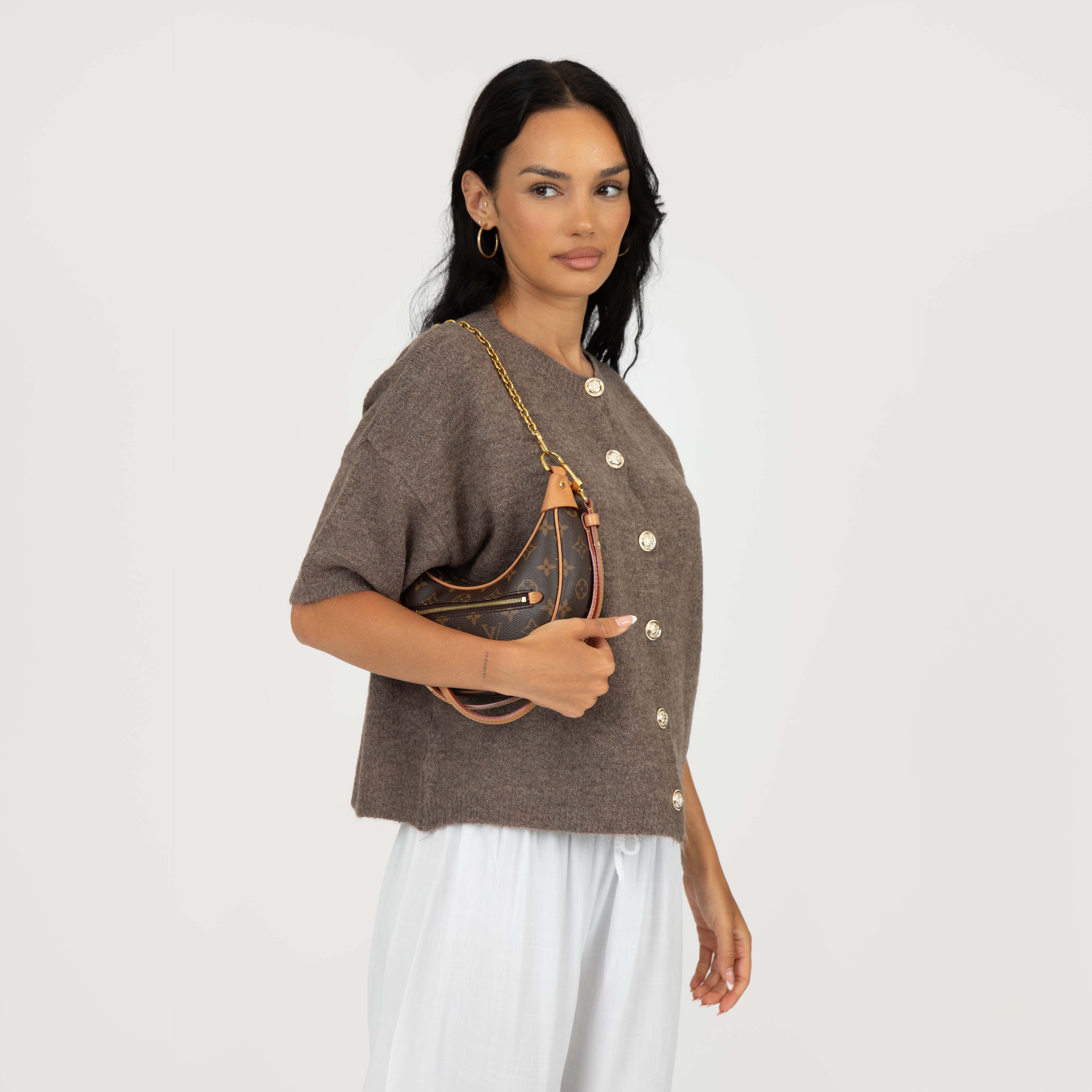 Feinstrick Kurzarm Cardigan mit Goldknöpfen - Image 14