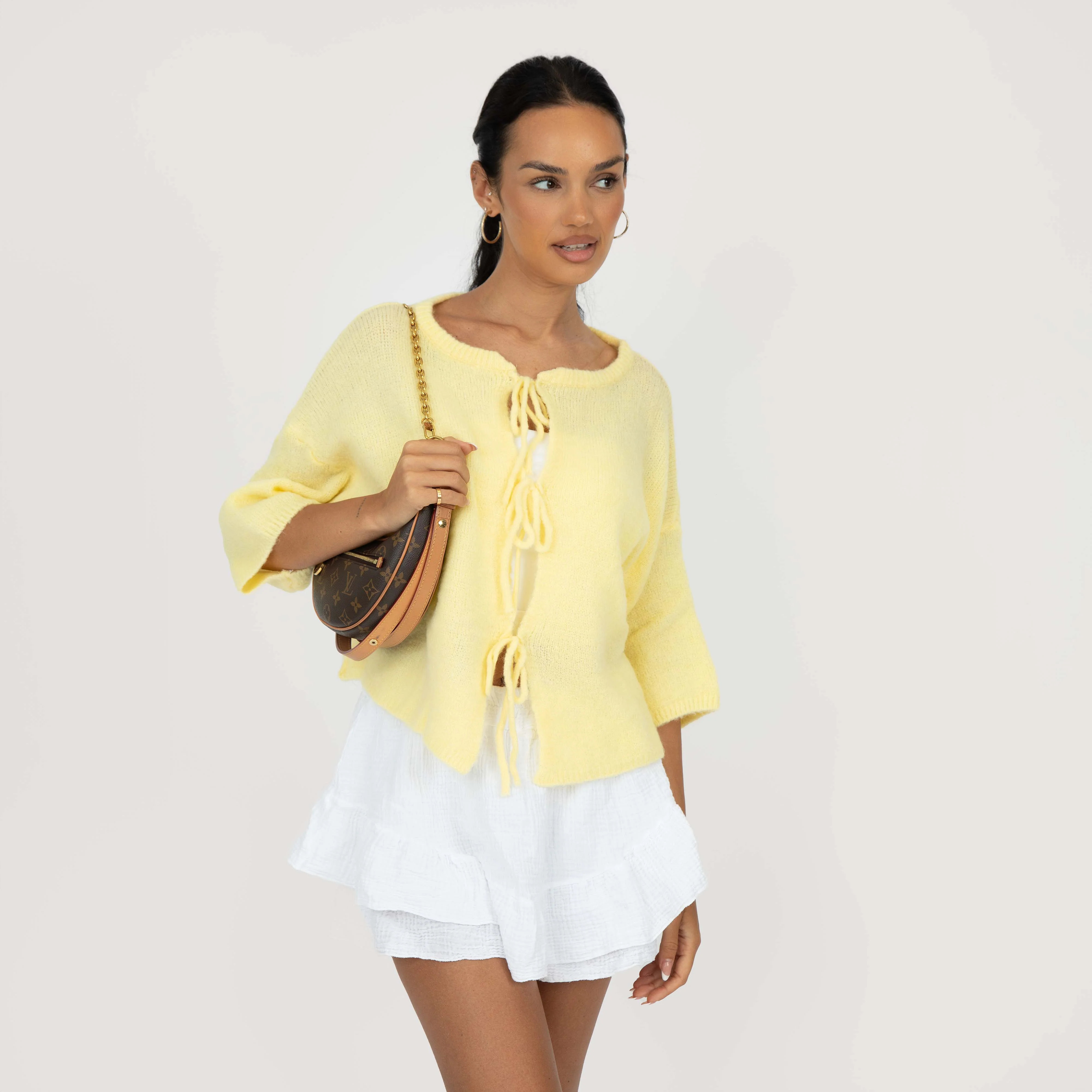 Kurzarm-Cardigan mit Schleifen - Image 10