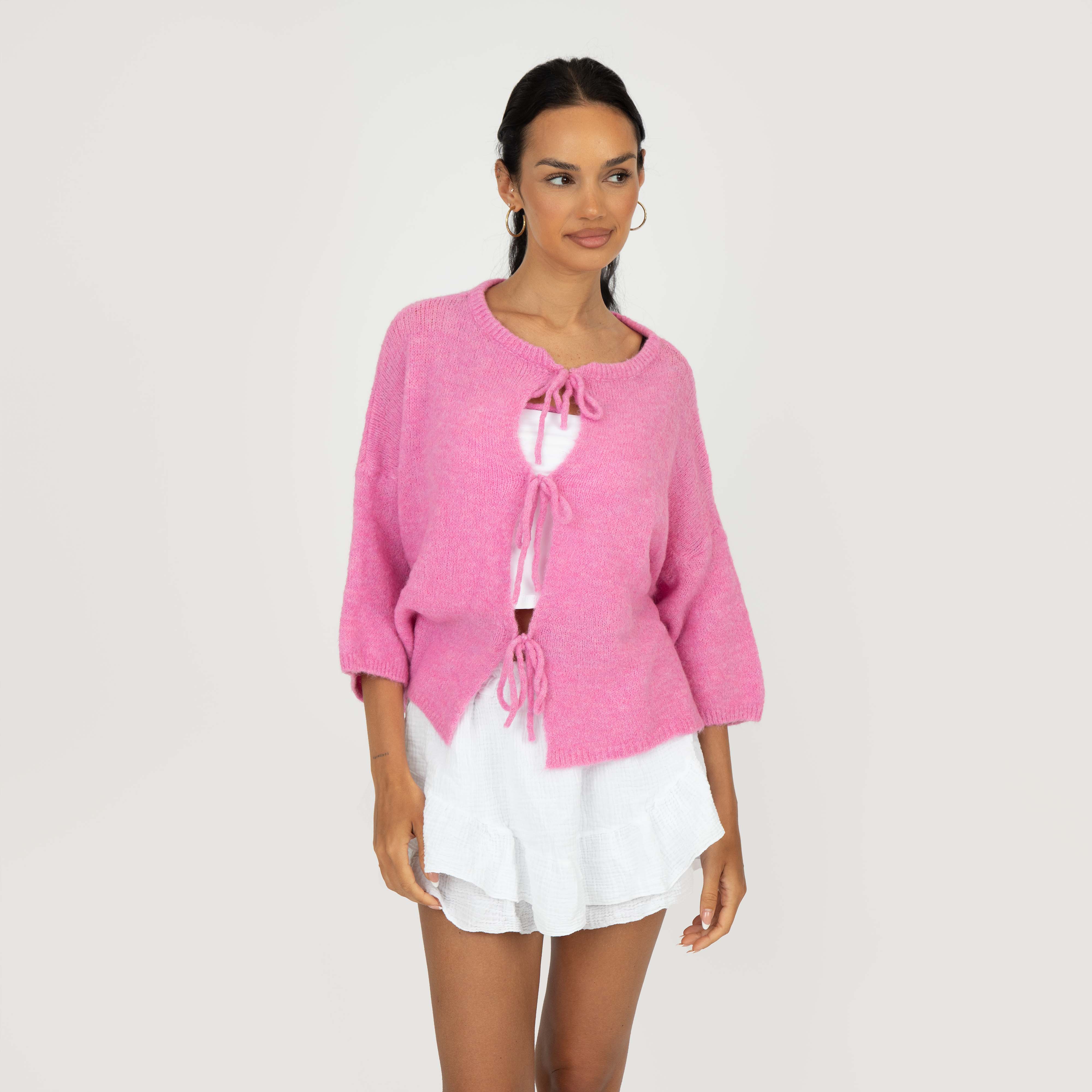 Kurzarm-Cardigan mit Schleifen - Image 16