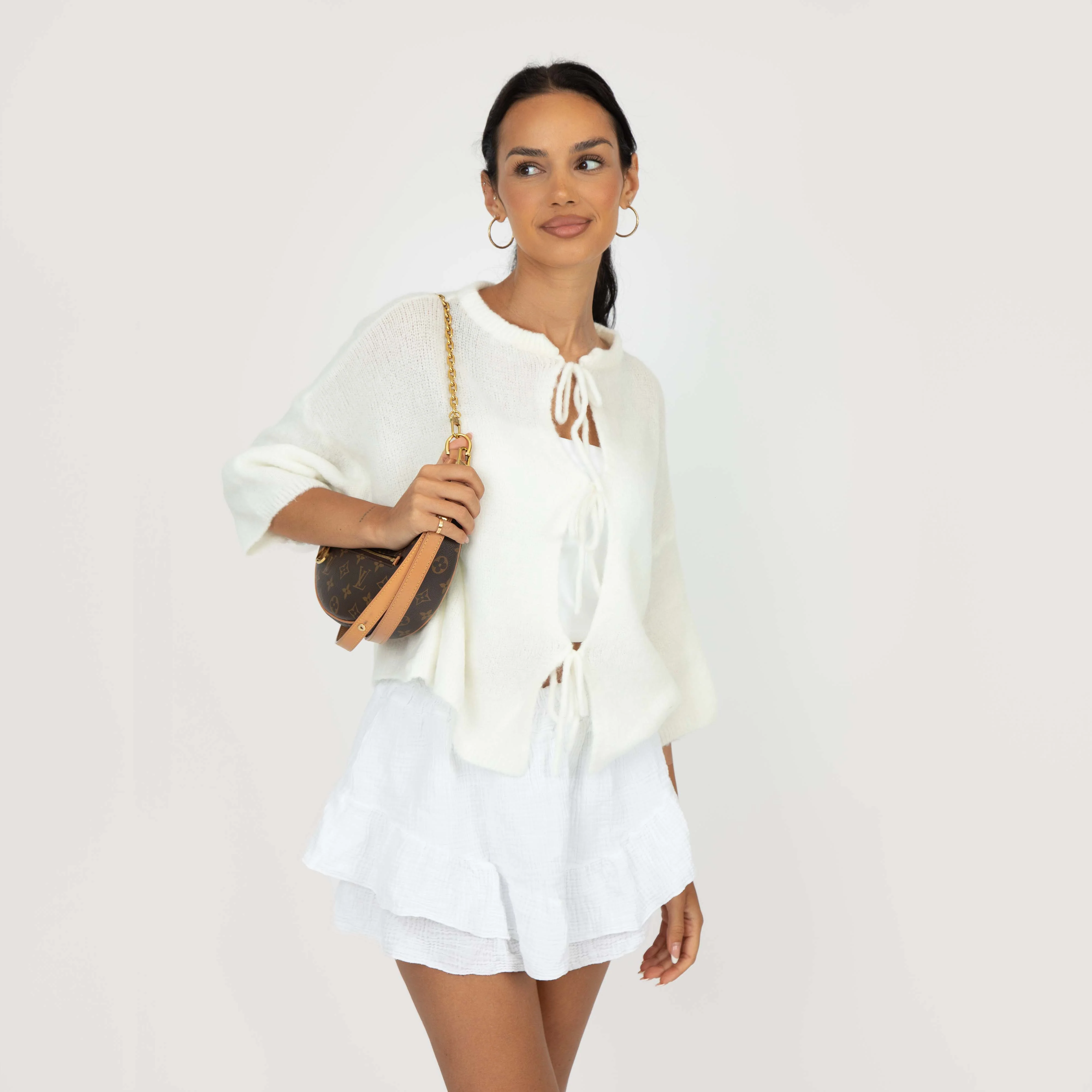 Kurzarm-Cardigan mit Schleifen - Image 21