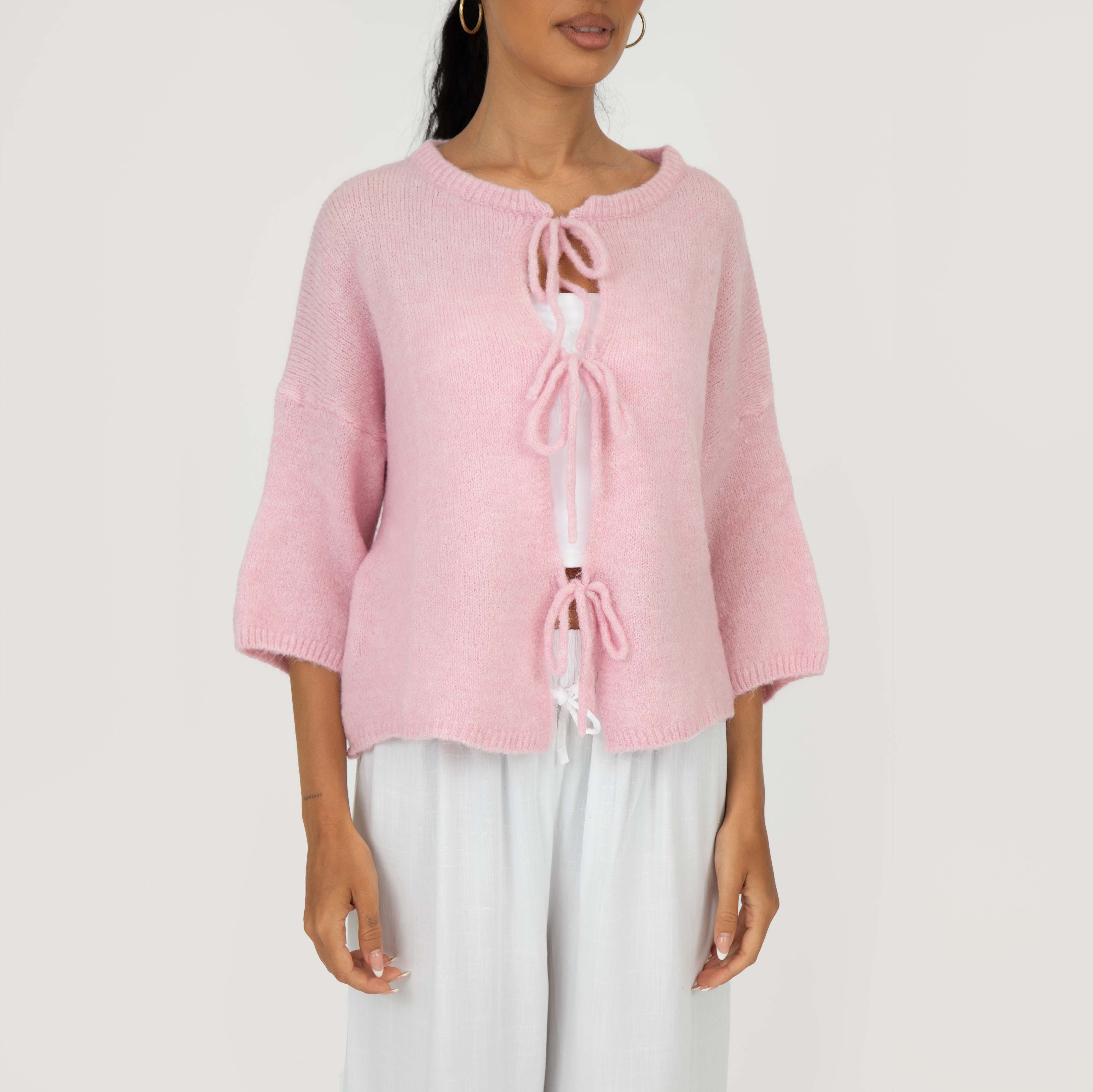 Kurzarm-Cardigan mit Schleifen - Image 3