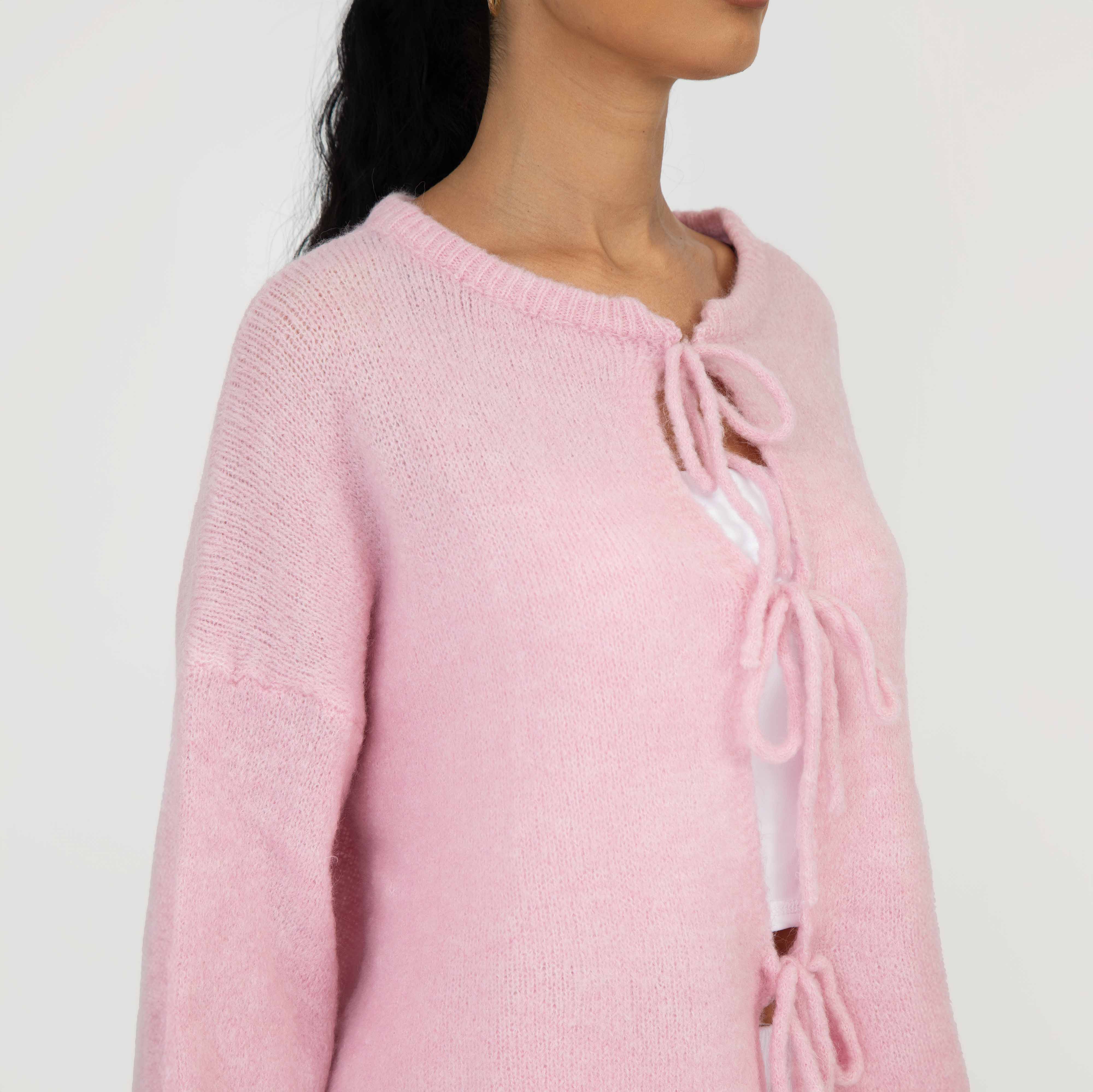 Kurzarm-Cardigan mit Schleifen - Image 4