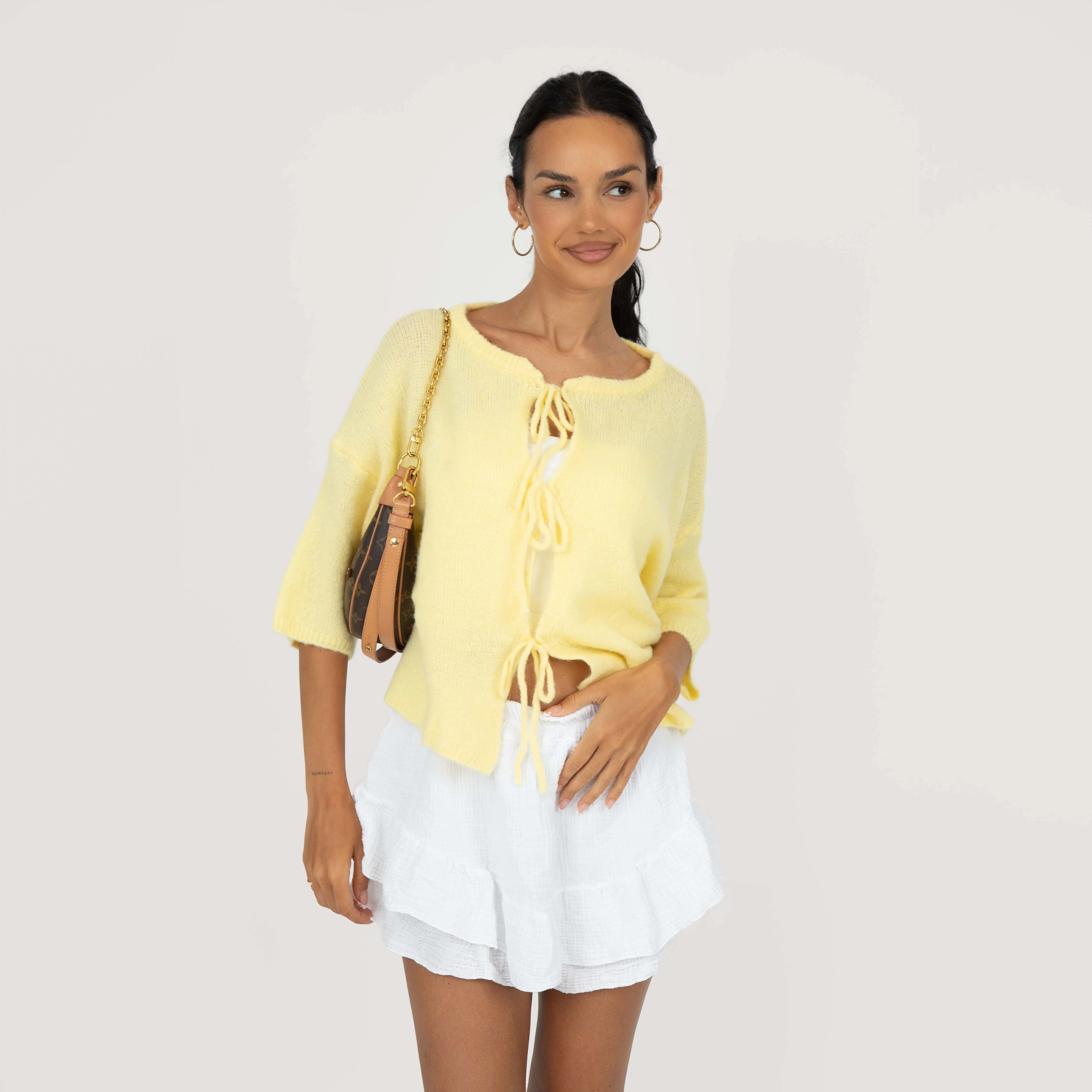 Kurzarm-Cardigan mit Schleifen - Image 8