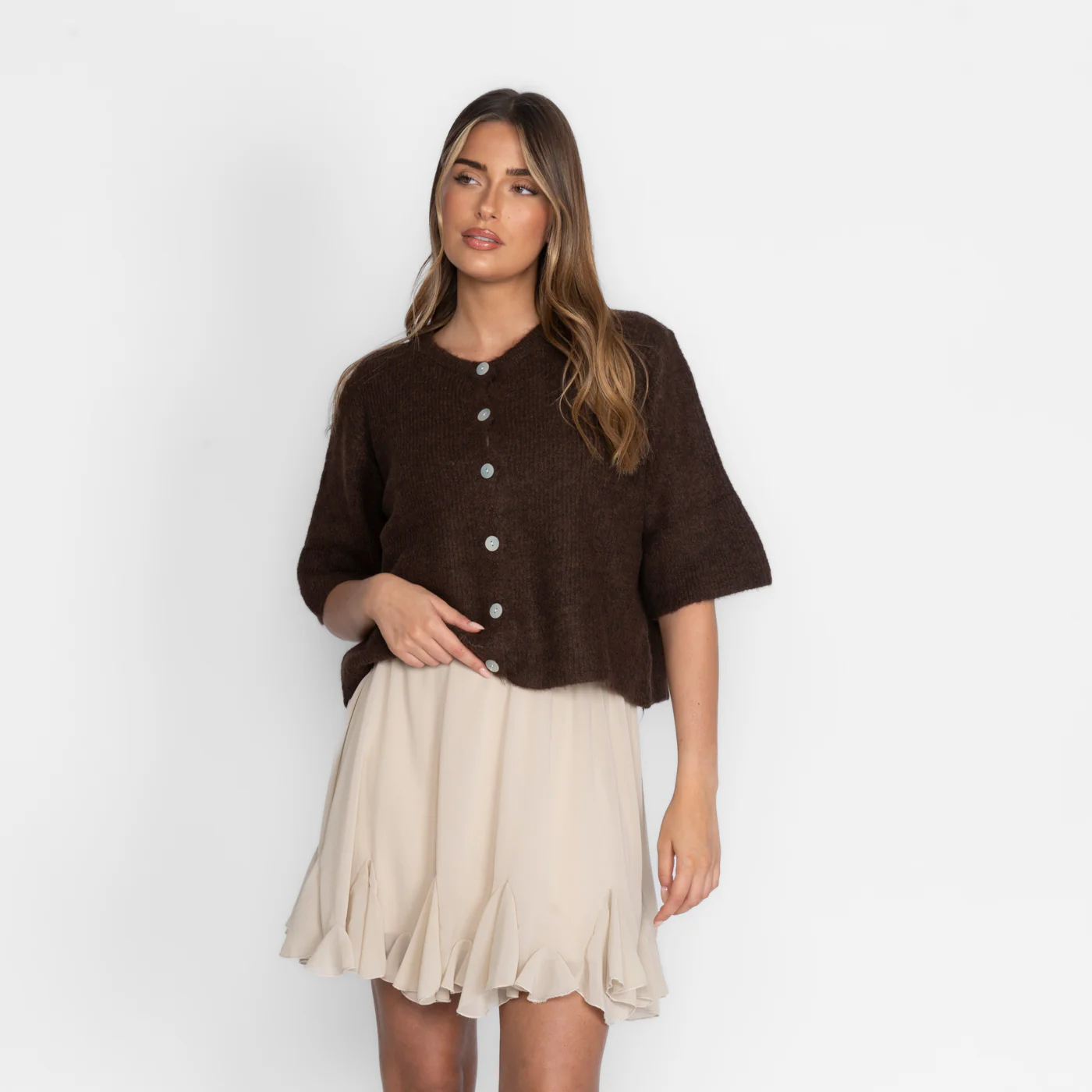 Kurzarm-Strickcardigan - Image 25