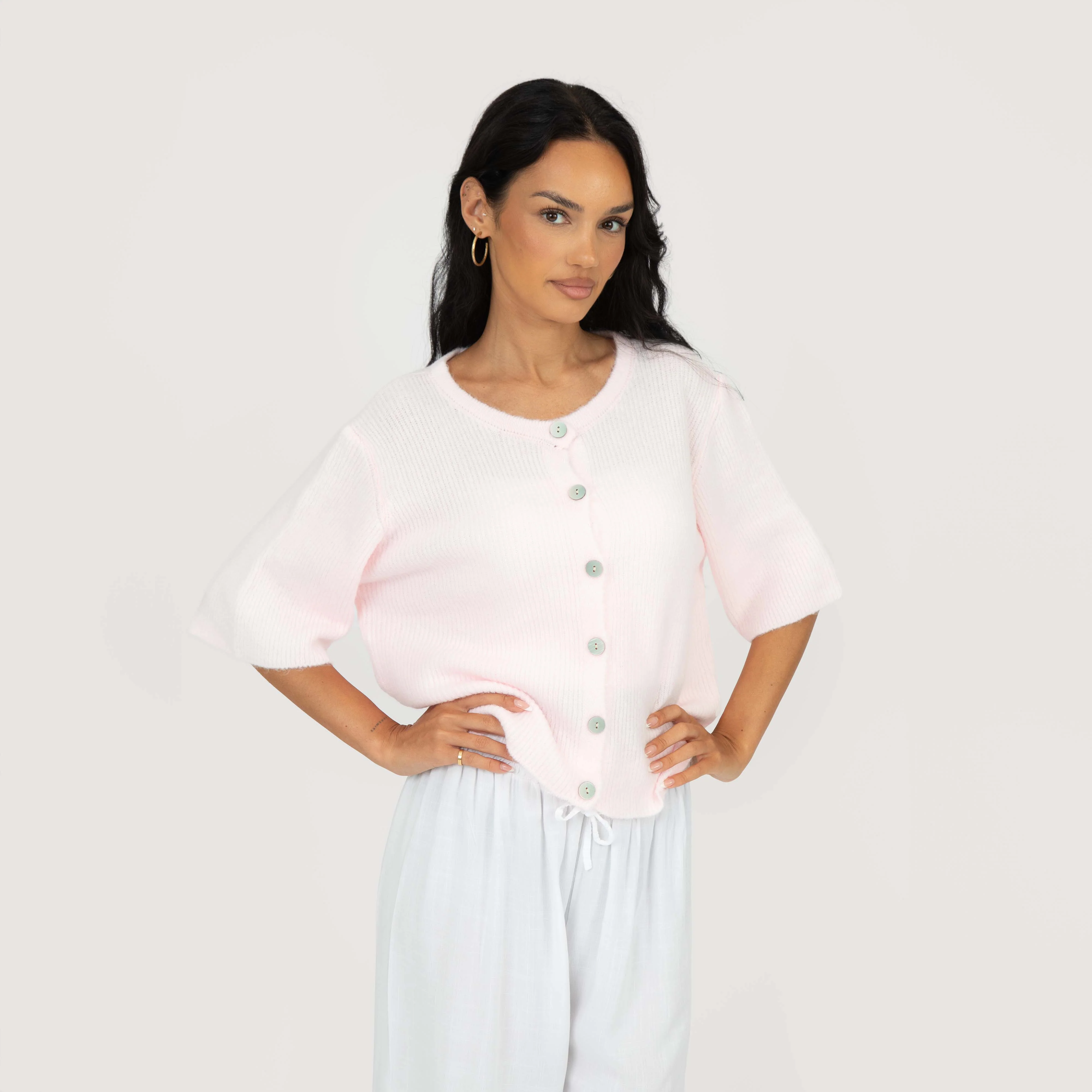 Kurzarm-Strickcardigan - Image 36