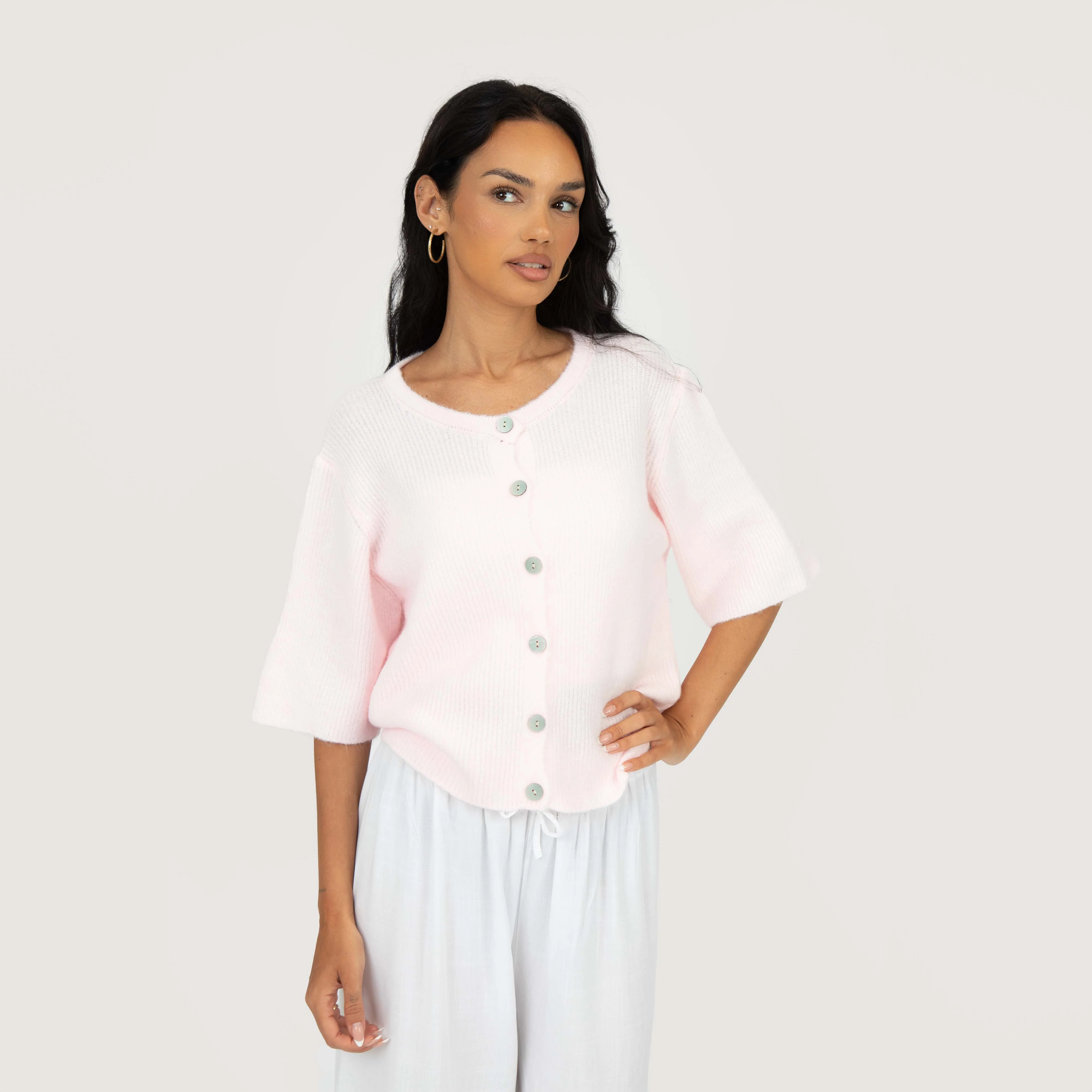 Kurzarm-Strickcardigan - Image 37