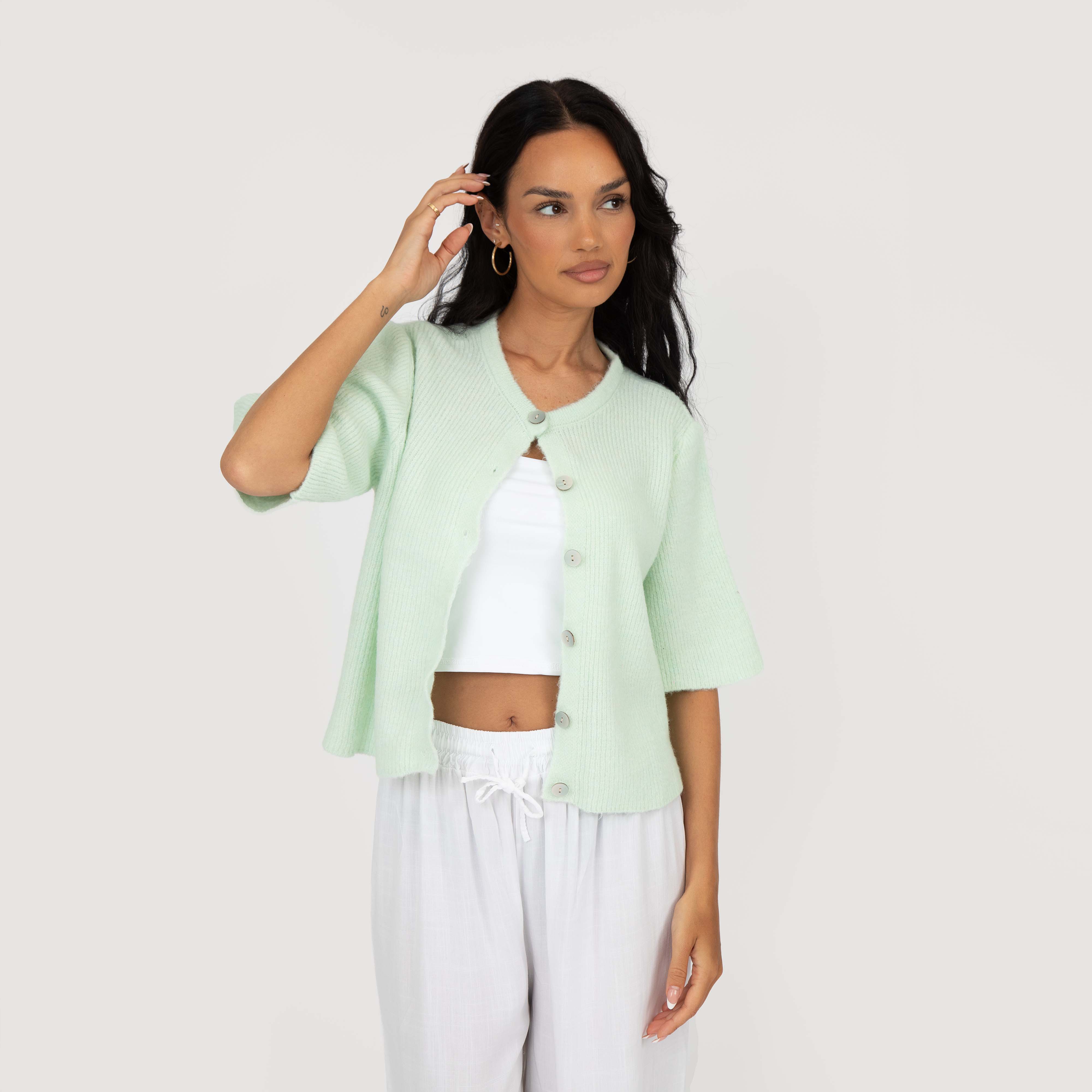 Kurzarm-Strickcardigan - Image 41