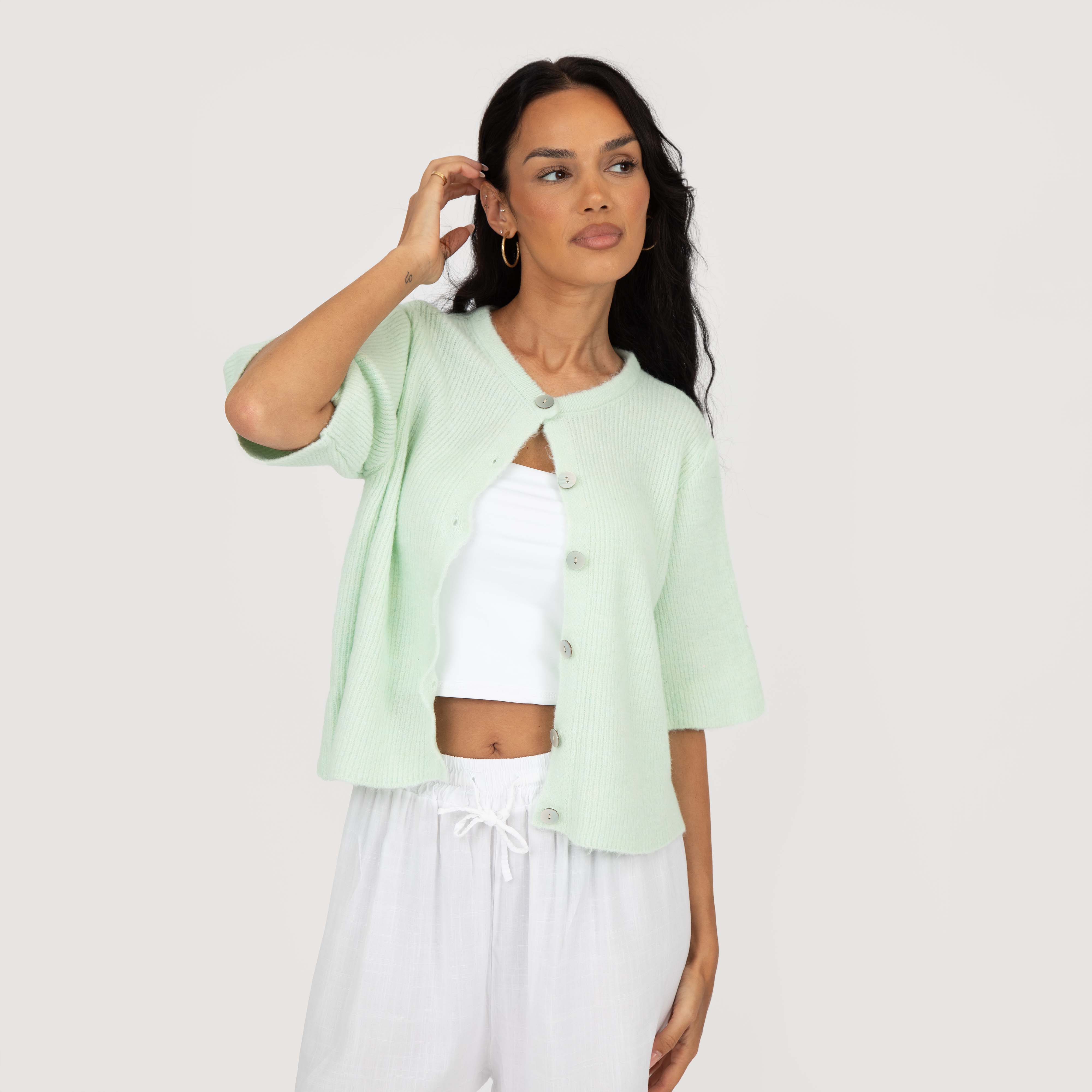 Kurzarm-Strickcardigan - Image 43