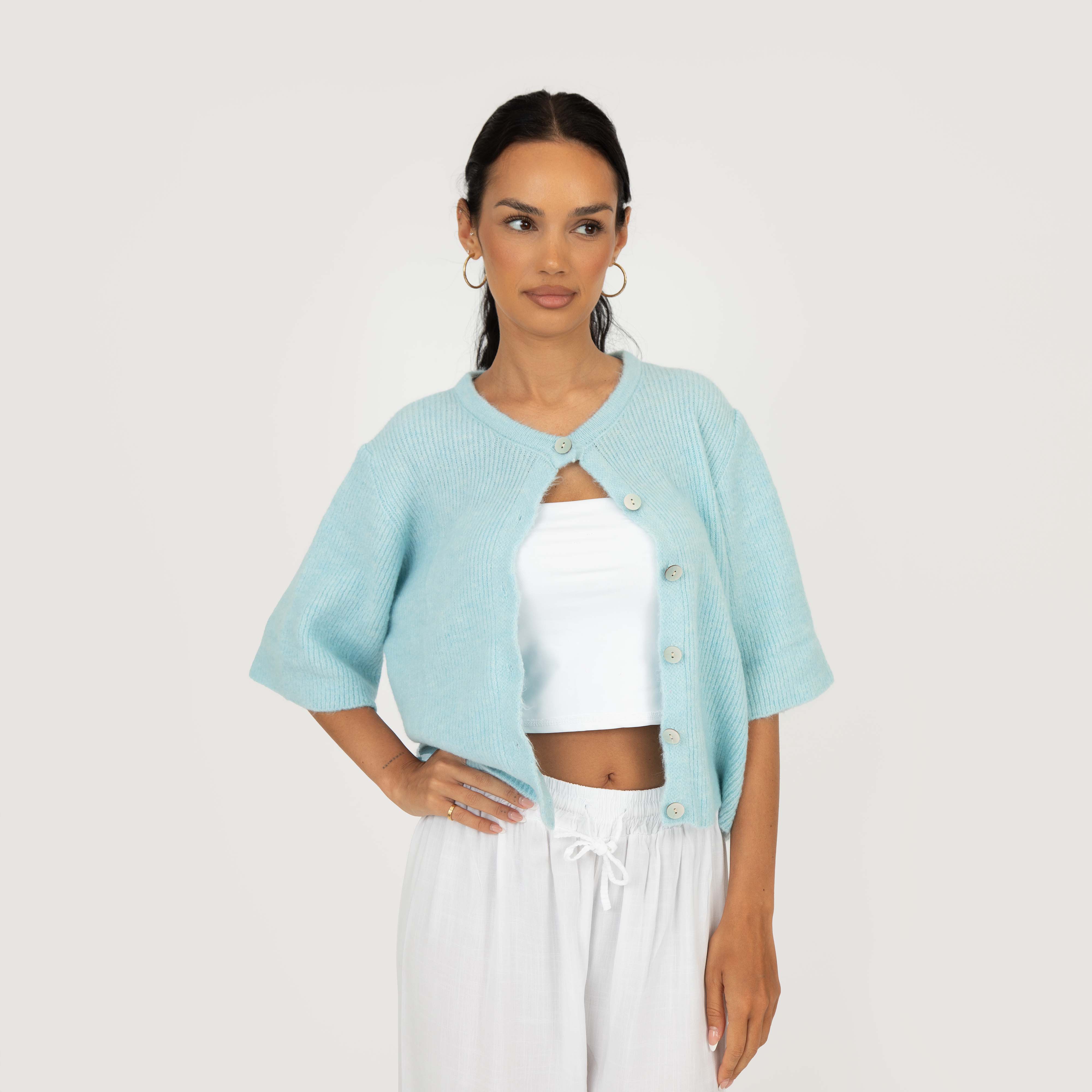 Kurzarm-Strickcardigan - Image 48