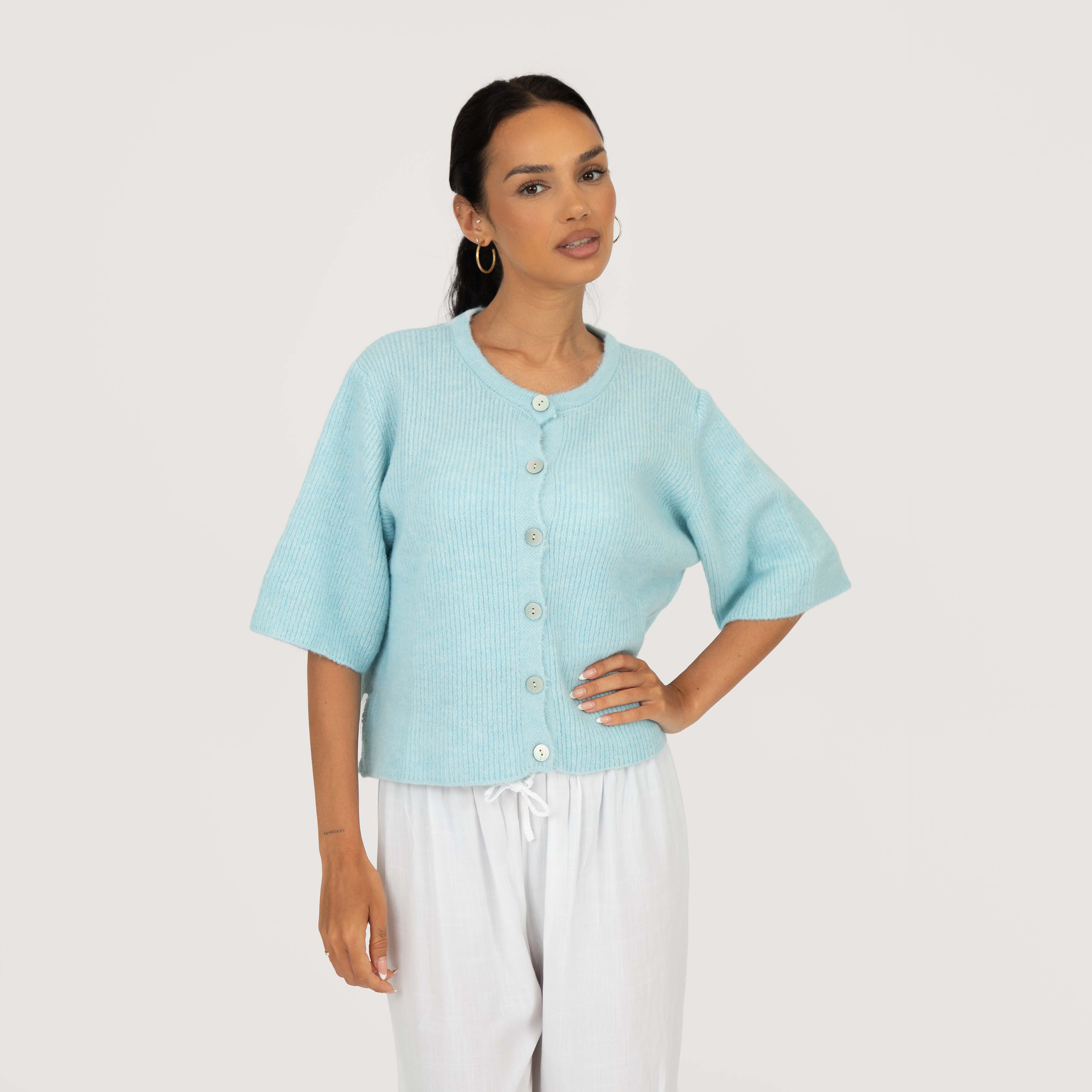 Kurzarm-Strickcardigan - Image 49