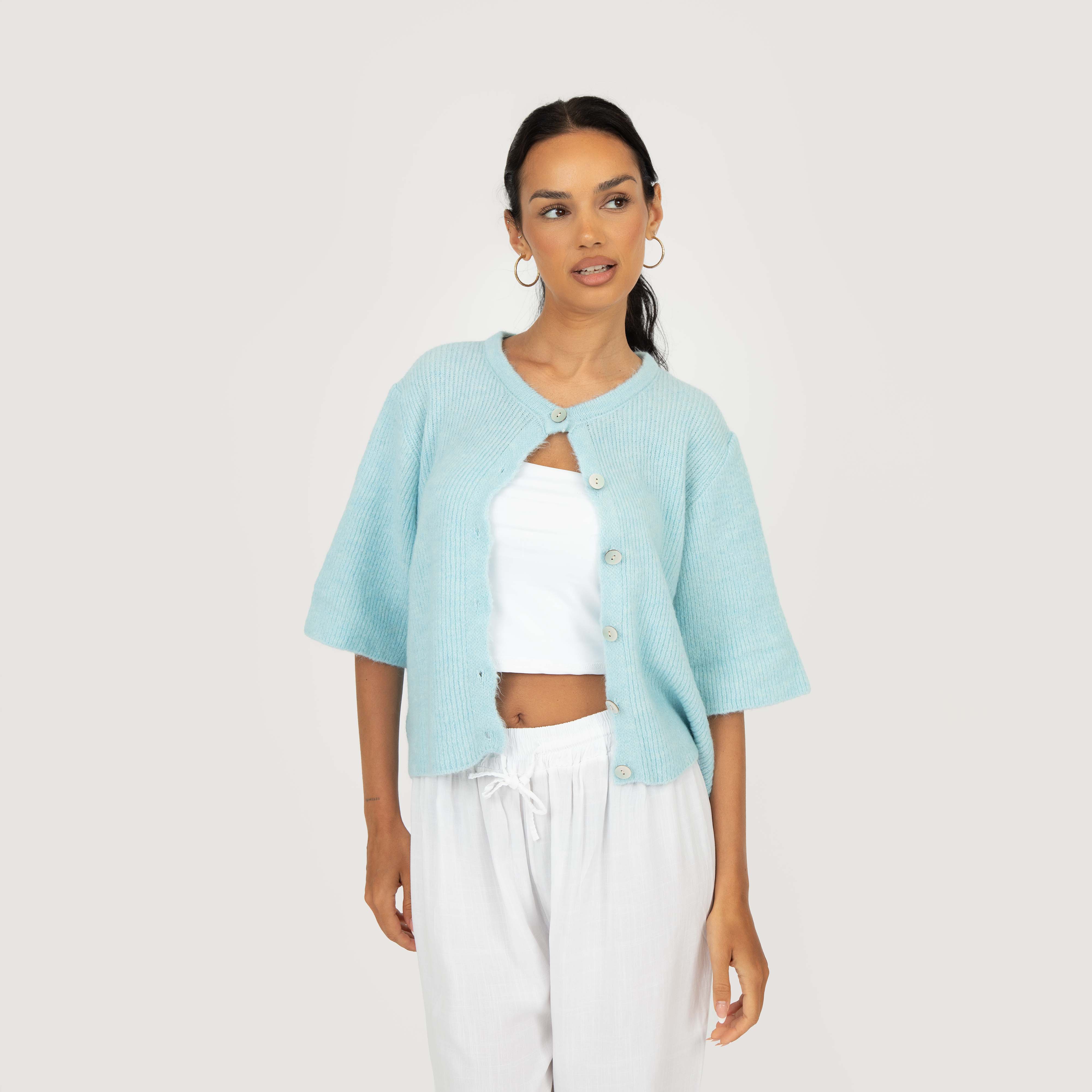 Kurzarm-Strickcardigan - Image 52