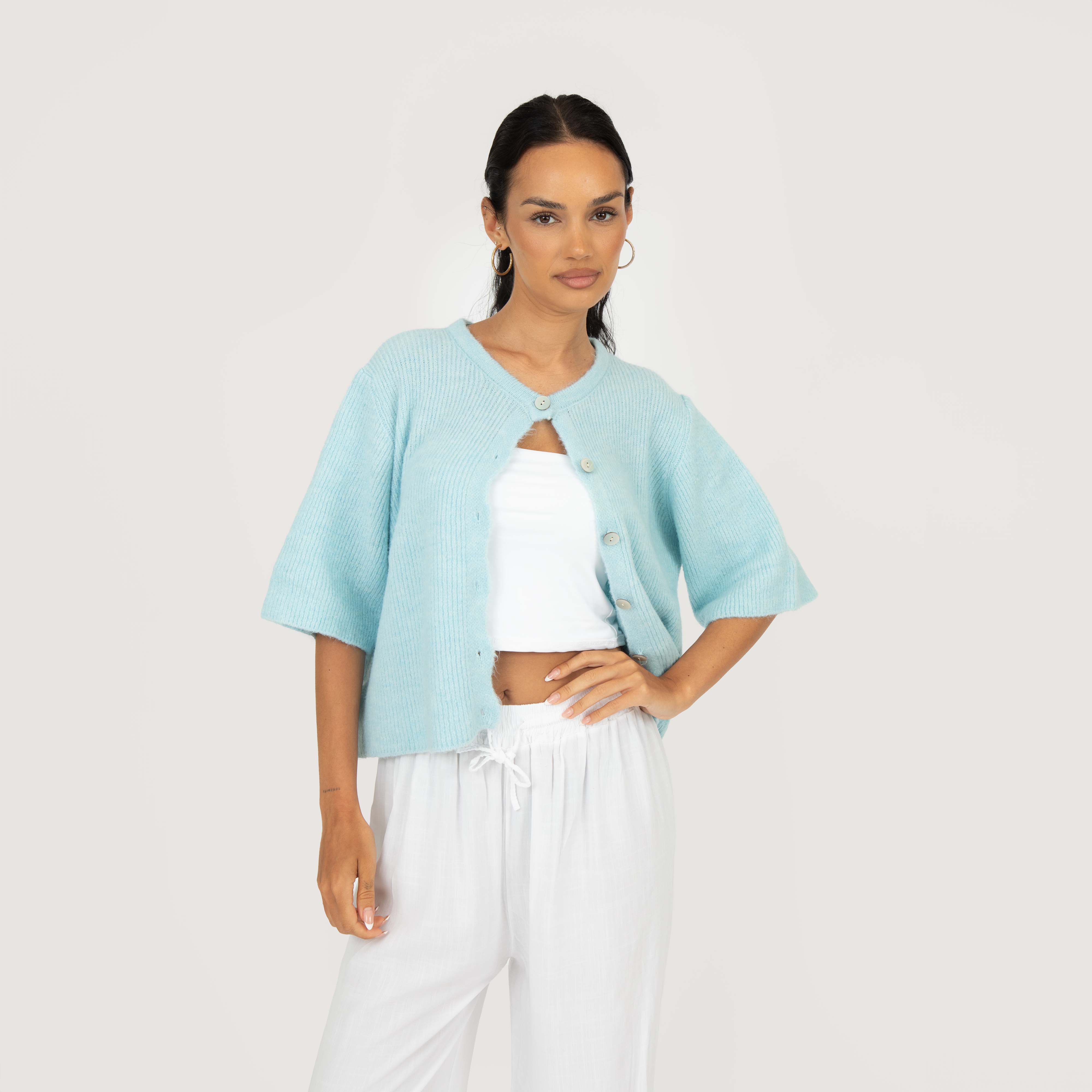 Kurzarm-Strickcardigan - Image 54