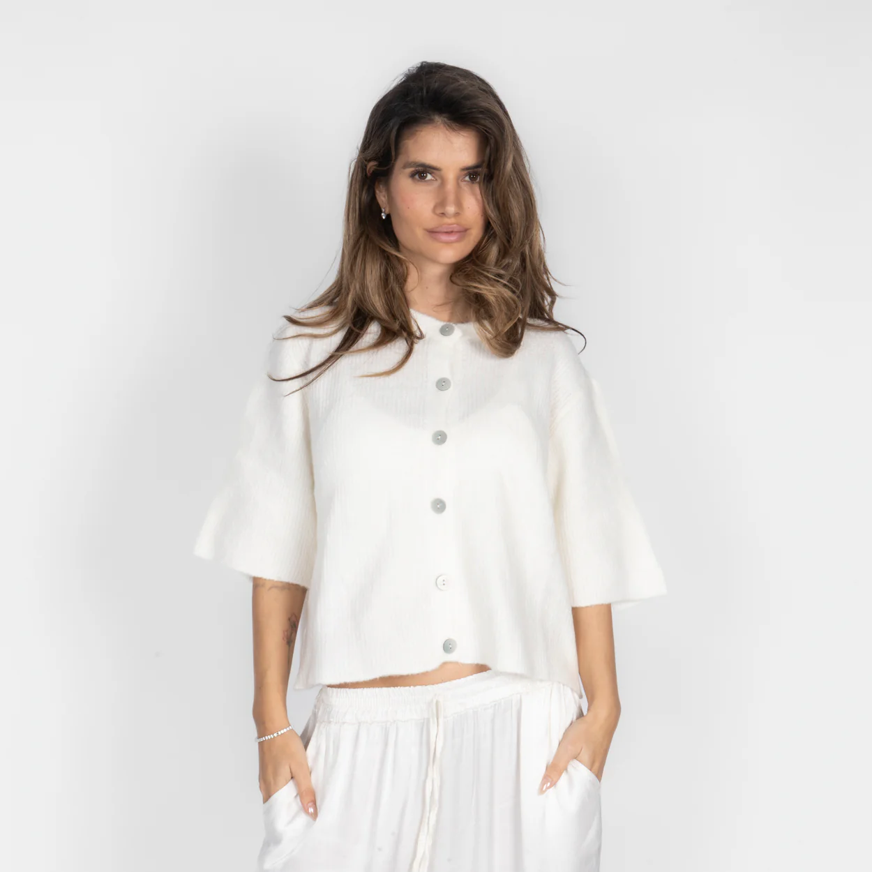 Kurzarm-Strickcardigan - Image 55