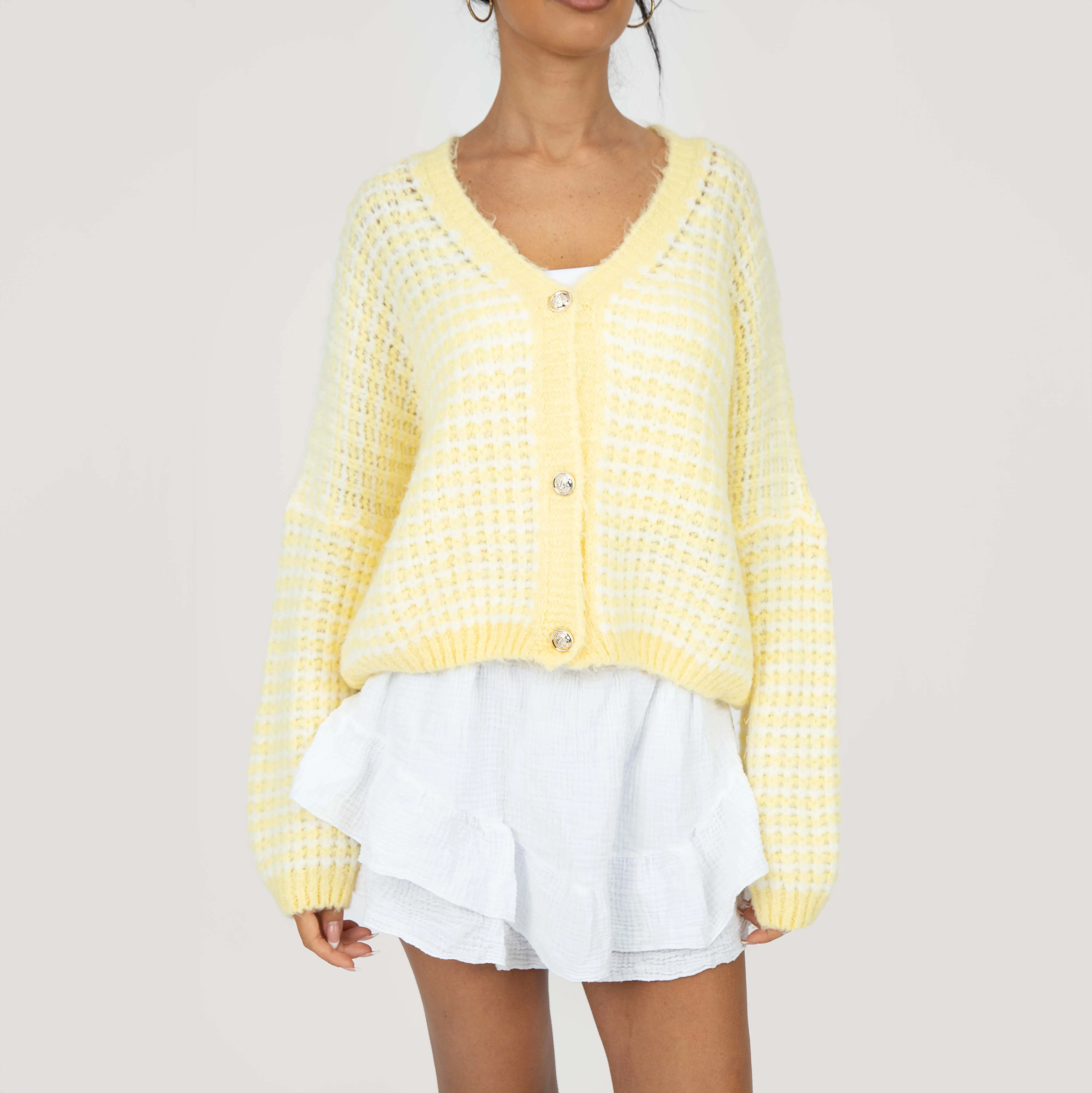 Oversize Waffelstrick Cardigan - Image 10
