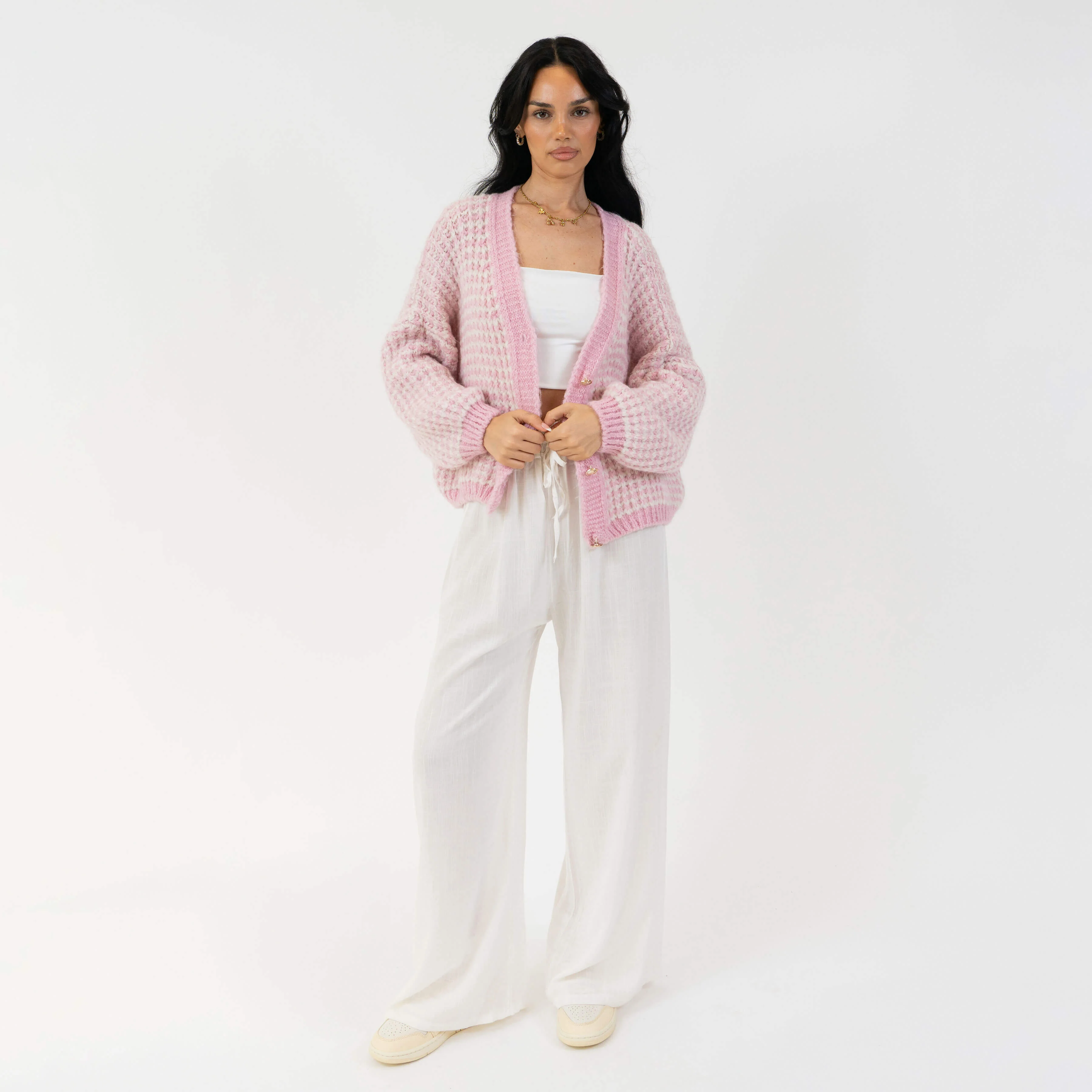 Oversize Waffelstrick Cardigan - Image 4